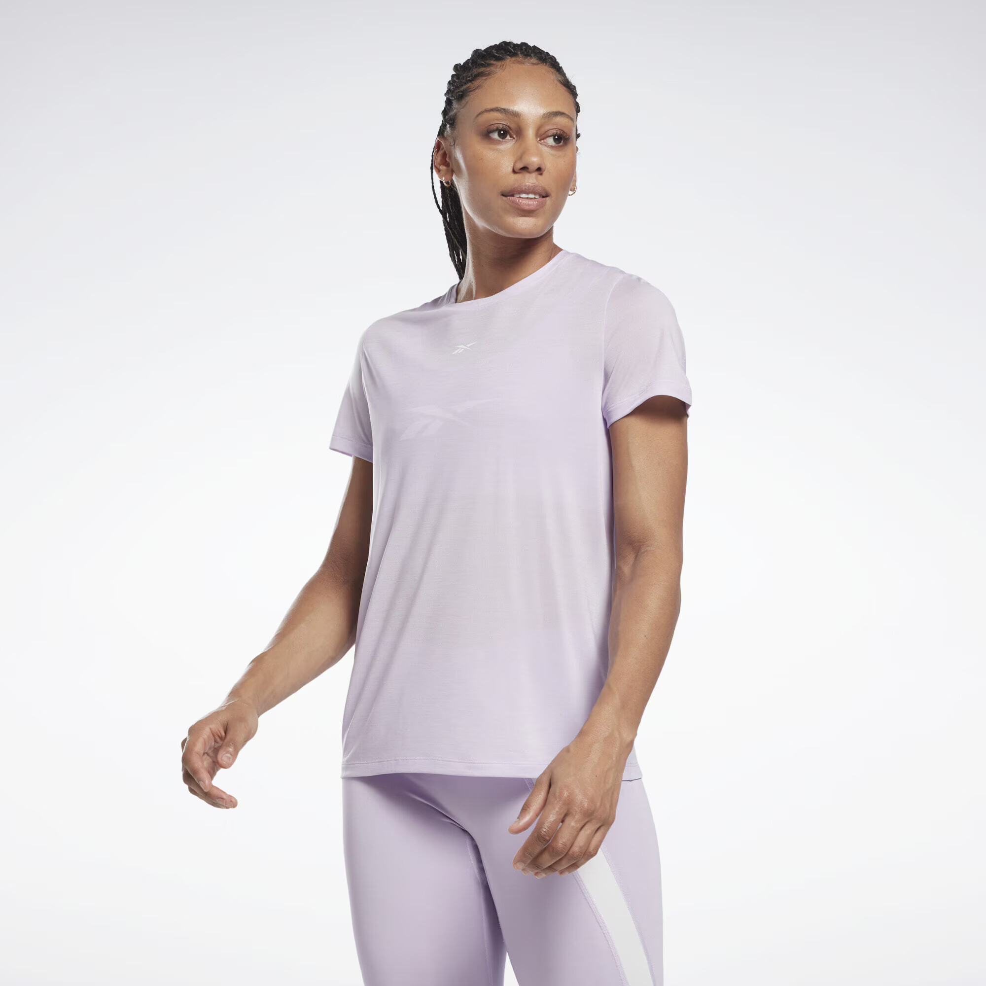 Reebok Sport Tricou funcțional mov pastel / alb - Pled.ro