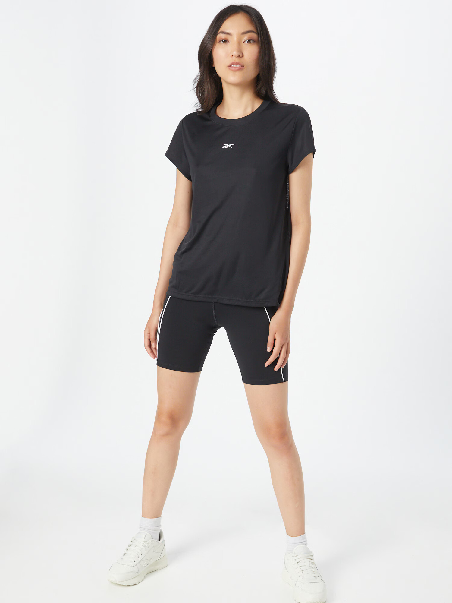 Reebok Sport Tricou funcțional negru / alb - Pled.ro