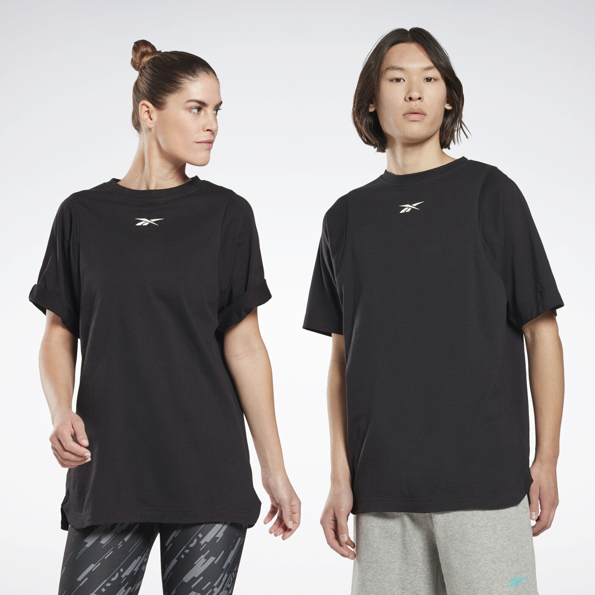 Reebok Sport Tricou funcțional negru / alb - Pled.ro