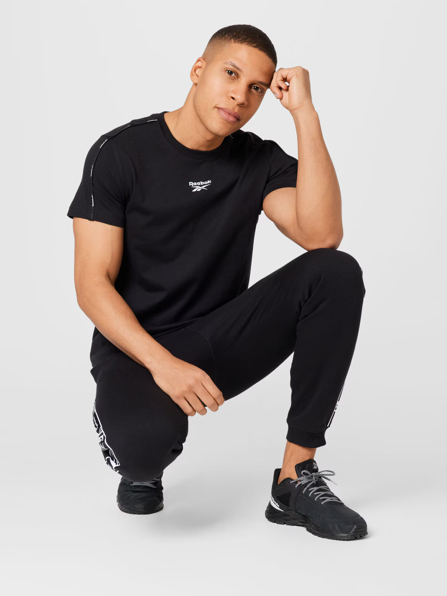 Reebok Sport Tricou funcțional negru / alb - Pled.ro