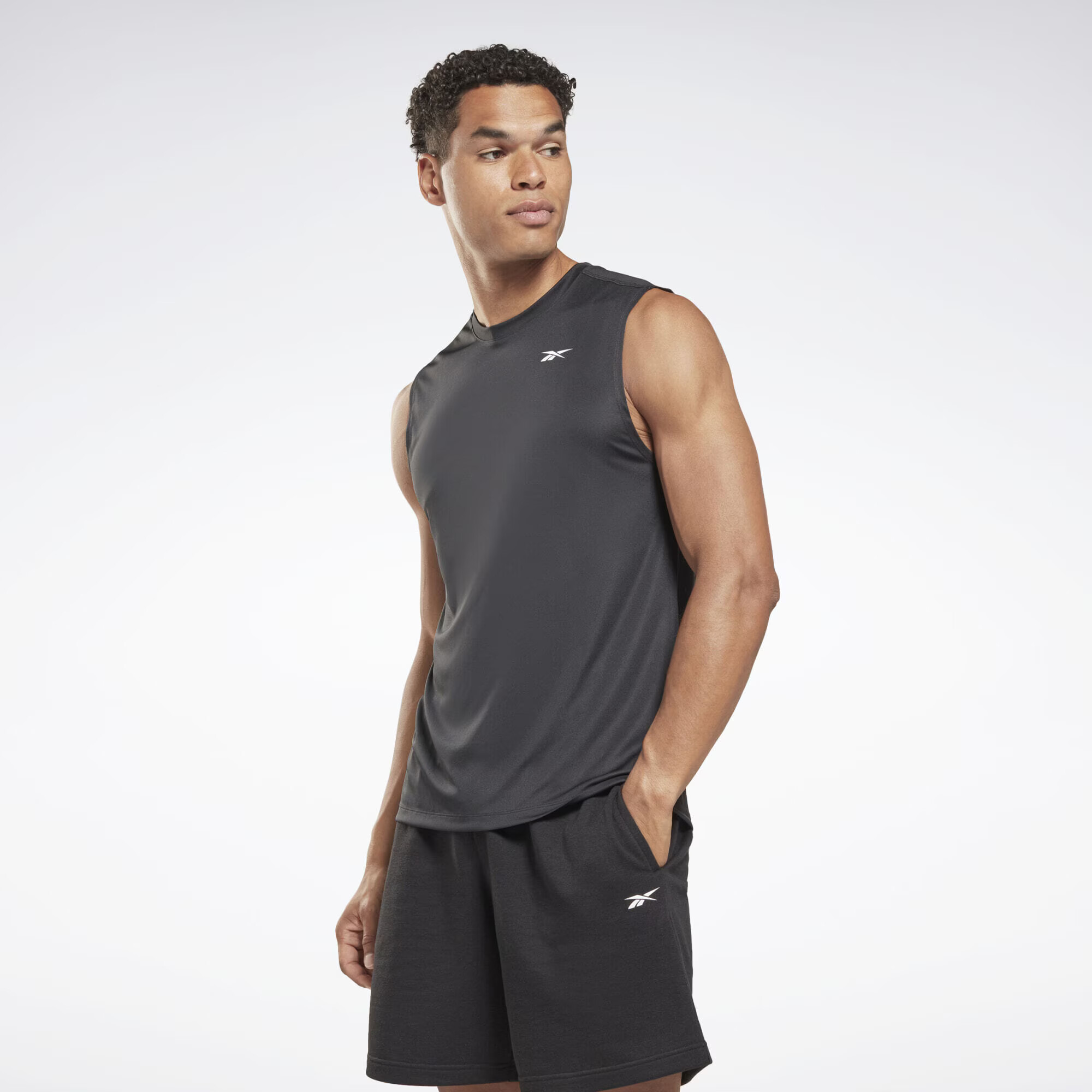 Reebok Sport Tricou funcțional negru / alb - Pled.ro