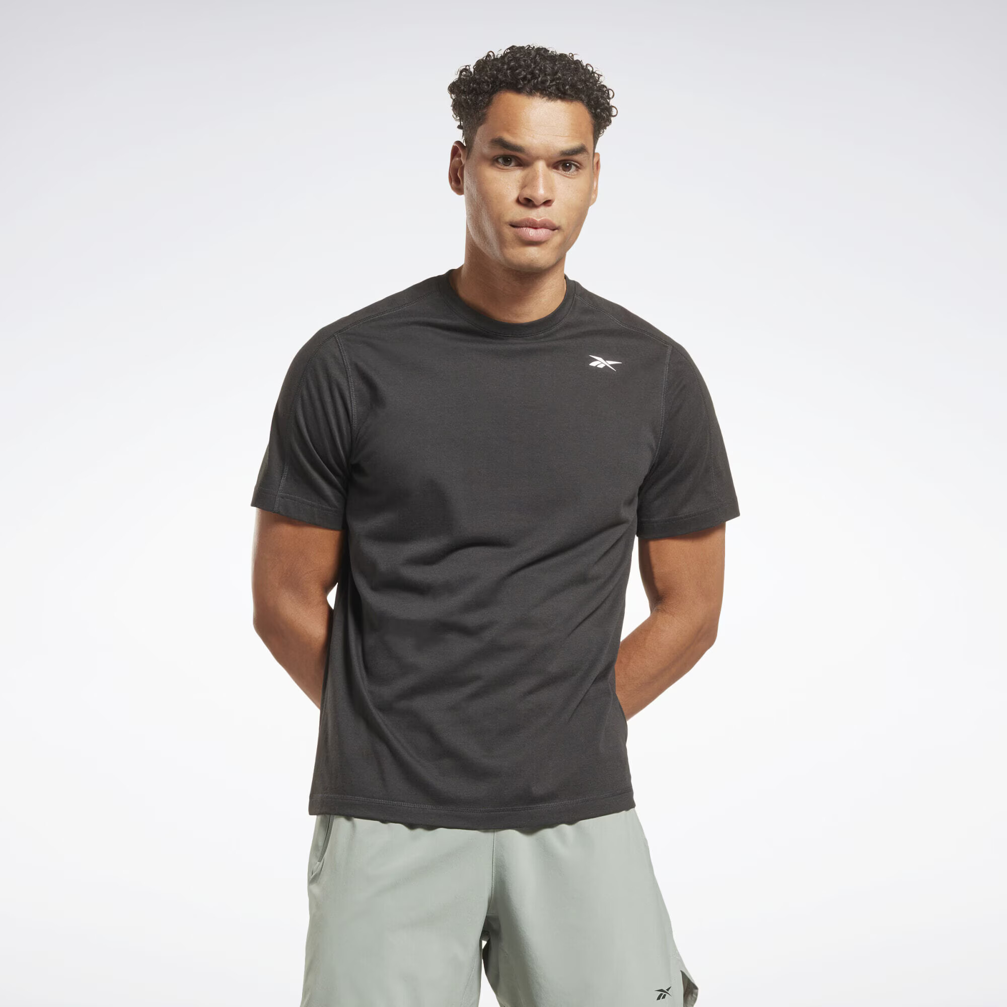 Reebok Sport Tricou funcțional negru / alb - Pled.ro