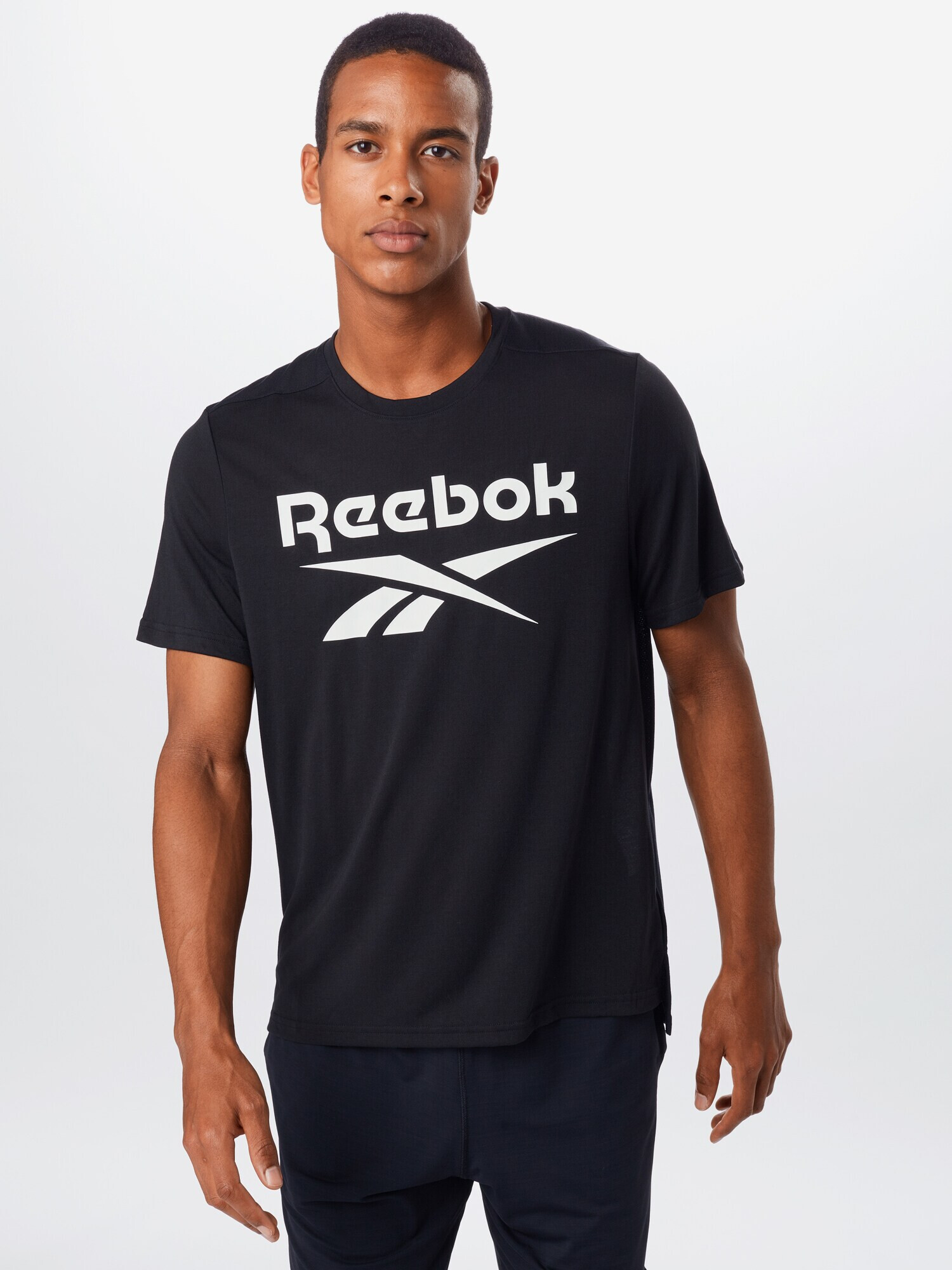 Reebok Sport Tricou funcțional negru / alb - Pled.ro