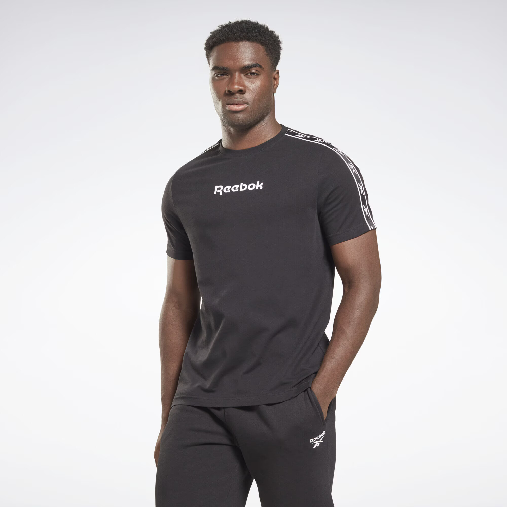 Reebok Sport Tricou funcțional negru / alb - Pled.ro