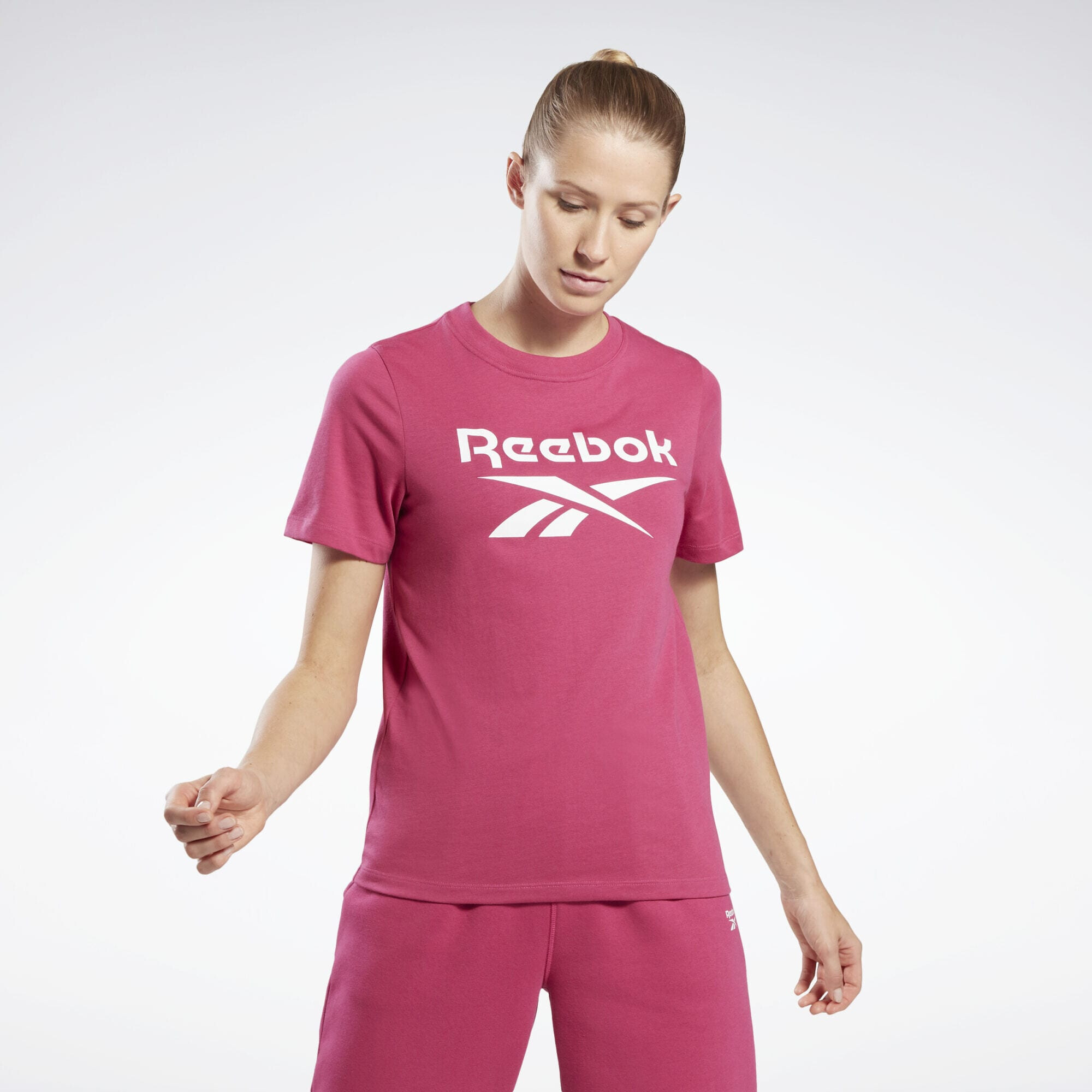 Reebok Sport Tricou roz / alb - Pled.ro