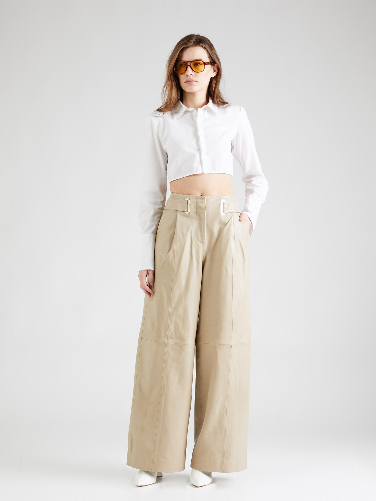 REMAIN Birger Christensen Pantaloni bej deschis - Pled.ro