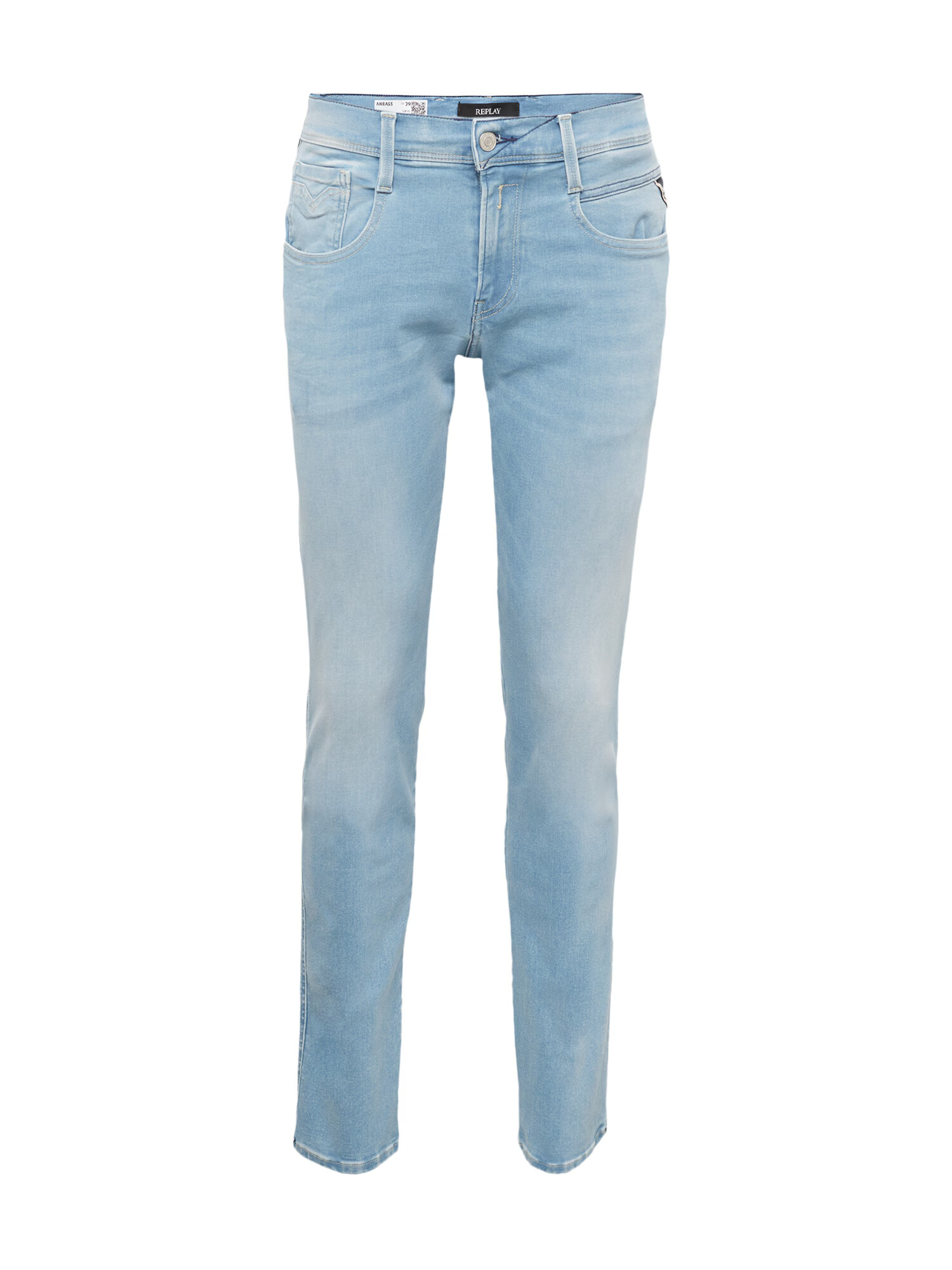 REPLAY Jeans 'Anbass' albastru denim / roșu / negru / alb - Pled.ro