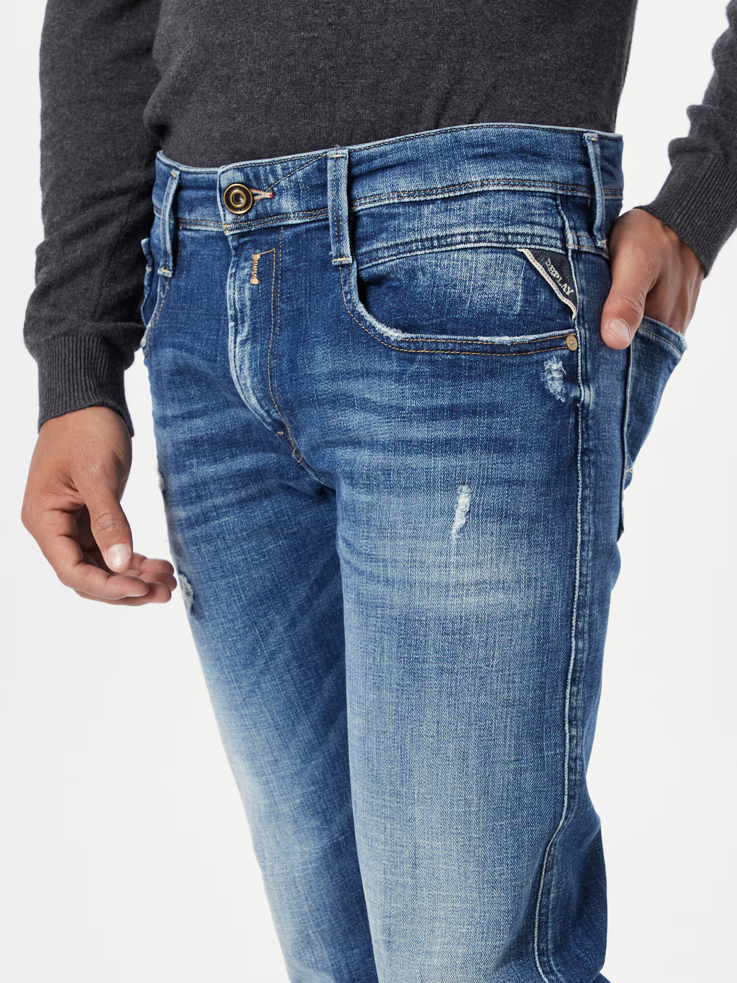 REPLAY Jeans 'Anbass' albastru denim - Pled.ro