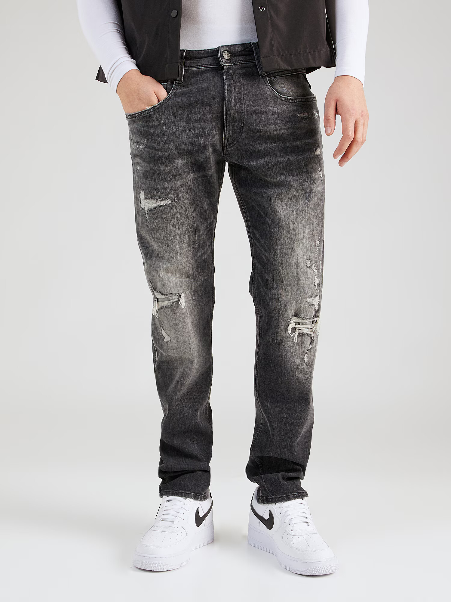 REPLAY Jeans 'ANBASS' gri denim - Pled.ro