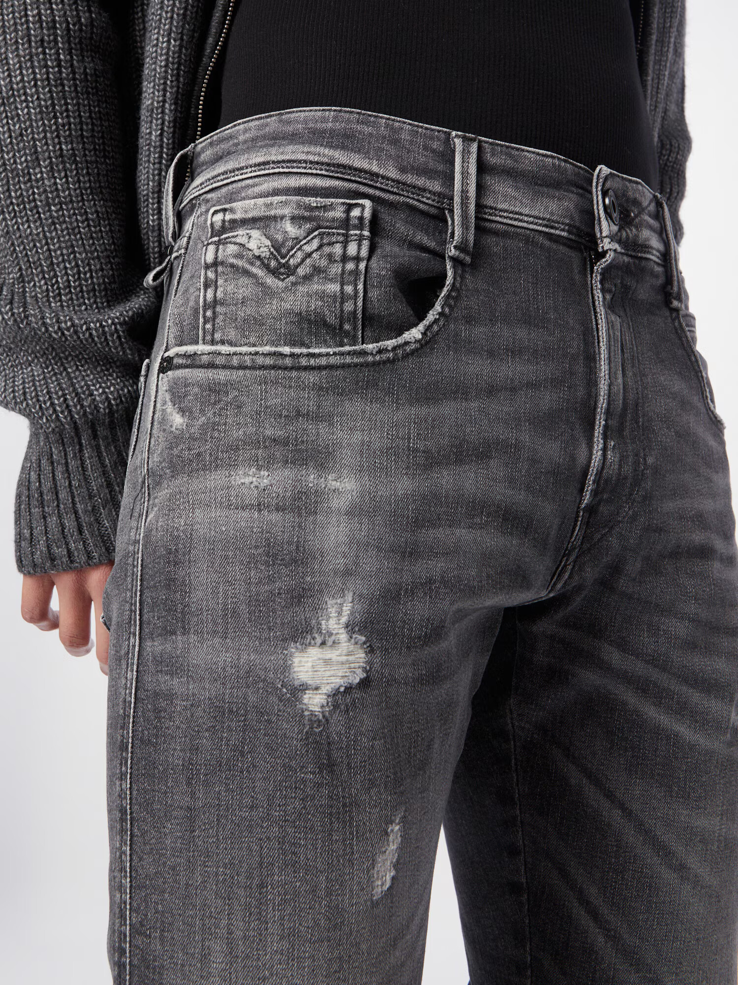 REPLAY Jeans gri denim - Pled.ro