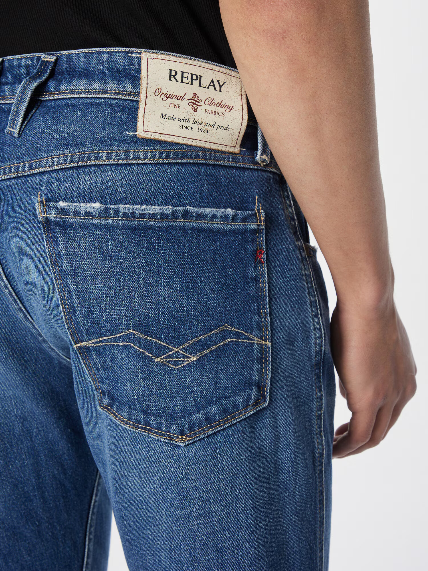 REPLAY Jeans 'Grover' ecru / albastru - Pled.ro