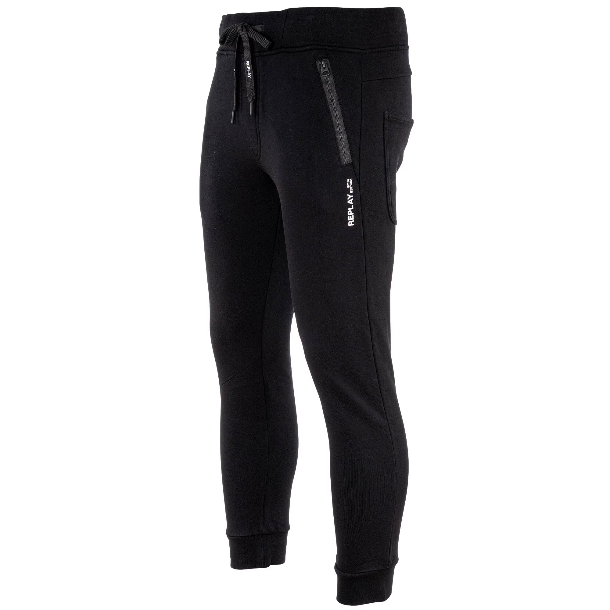 REPLAY Pantaloni negru / alb - Pled.ro