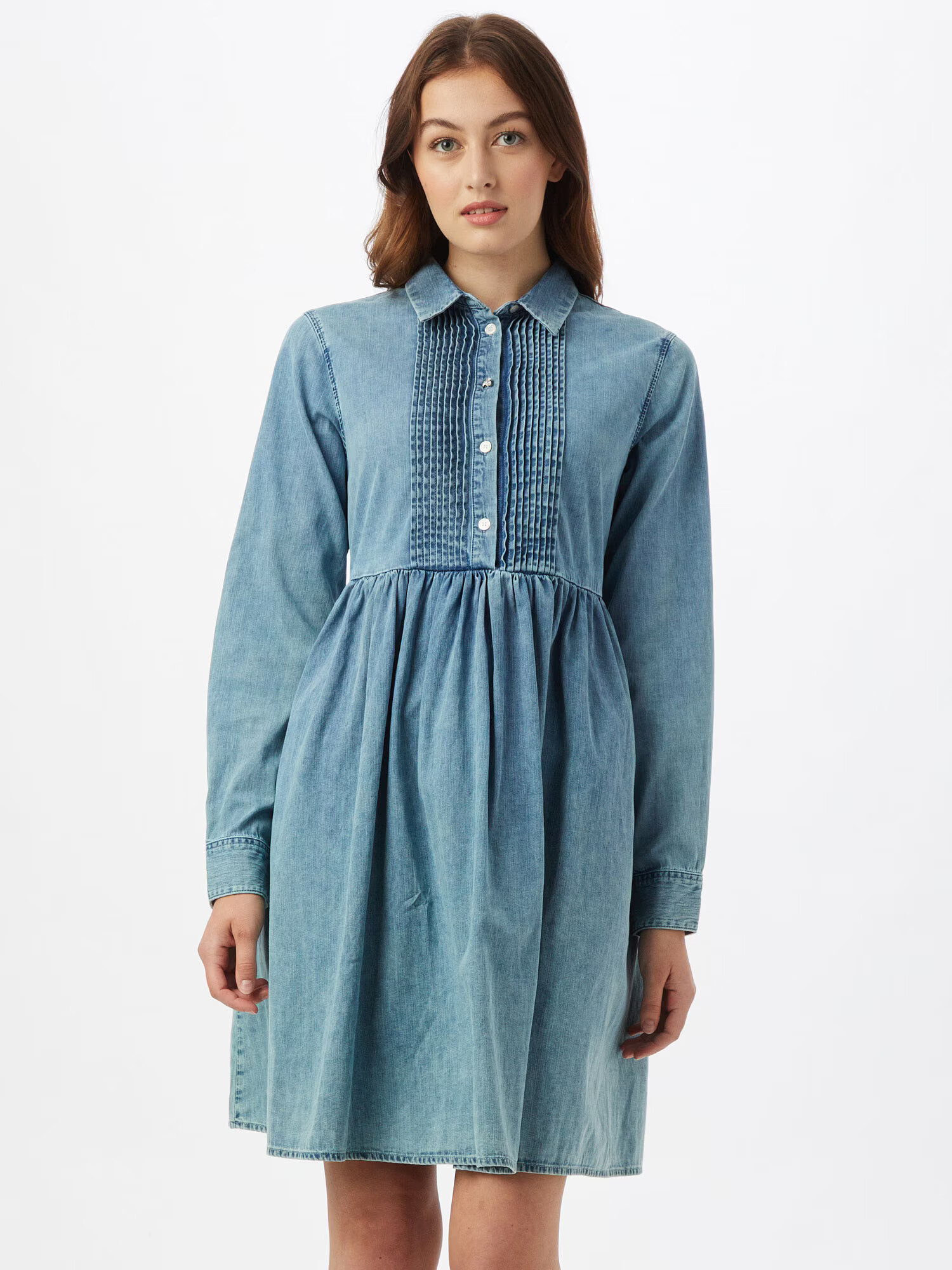 REPLAY Rochie tip bluză albastru denim - Pled.ro