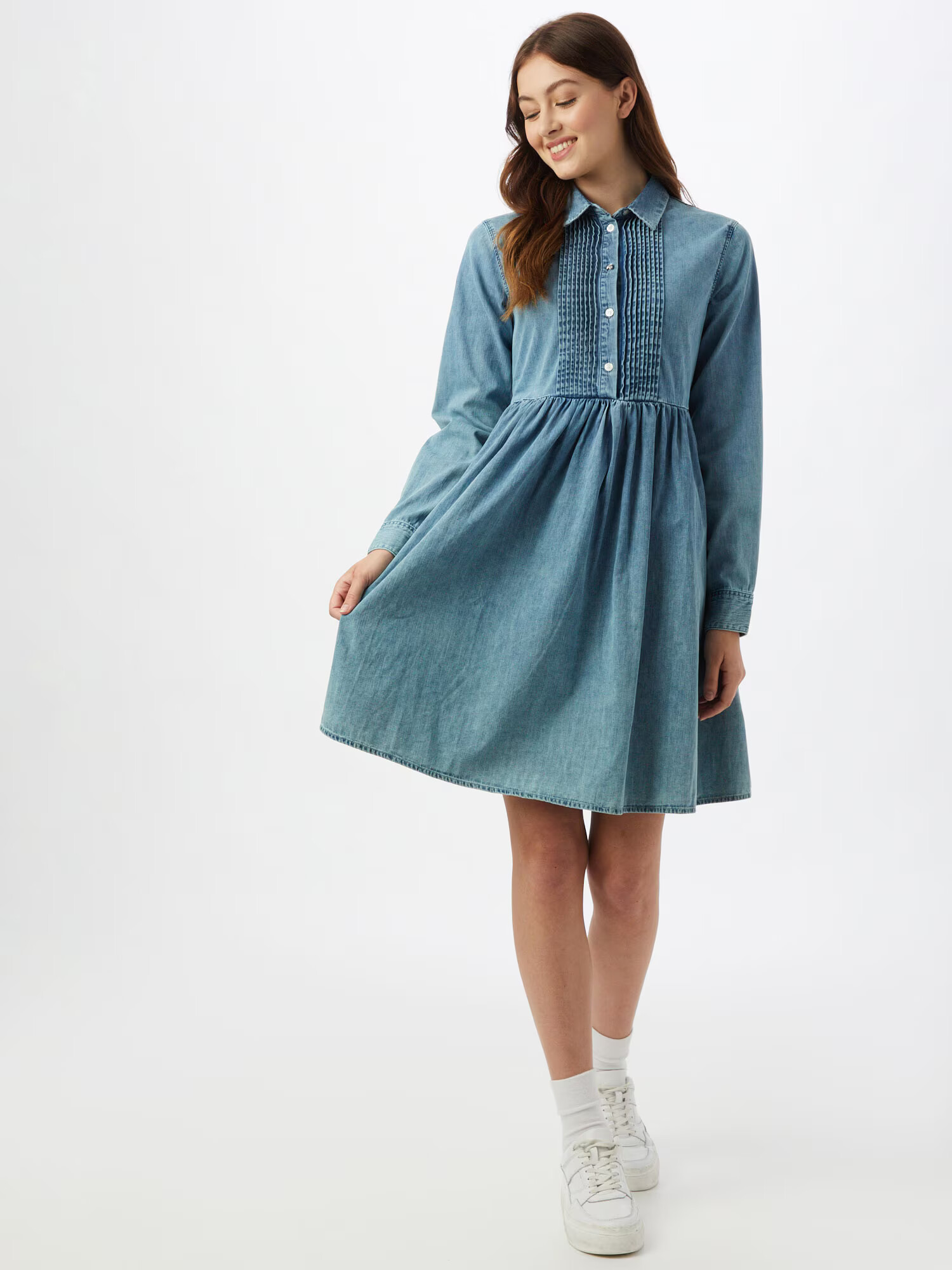 REPLAY Rochie tip bluză albastru denim - Pled.ro