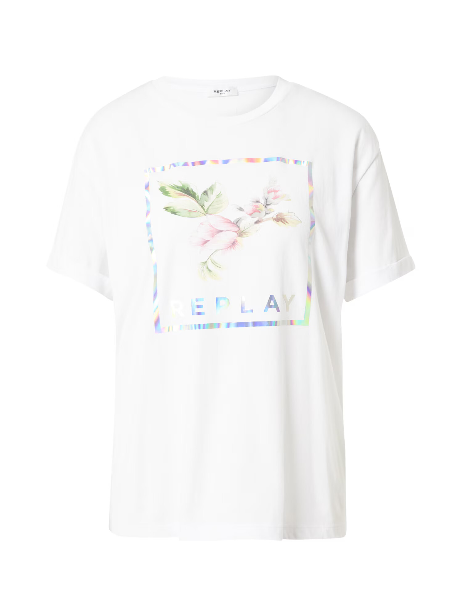 REPLAY Tricou albastru / verde deschis / roz deschis / alb murdar - Pled.ro