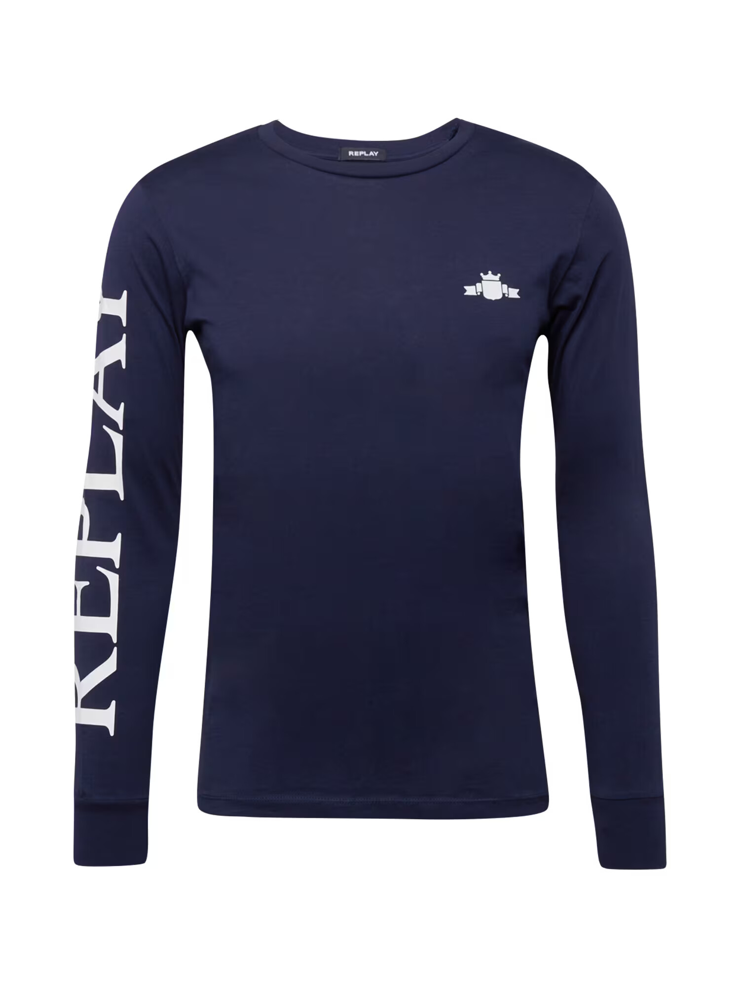 REPLAY Tricou bleumarin / alb - Pled.ro