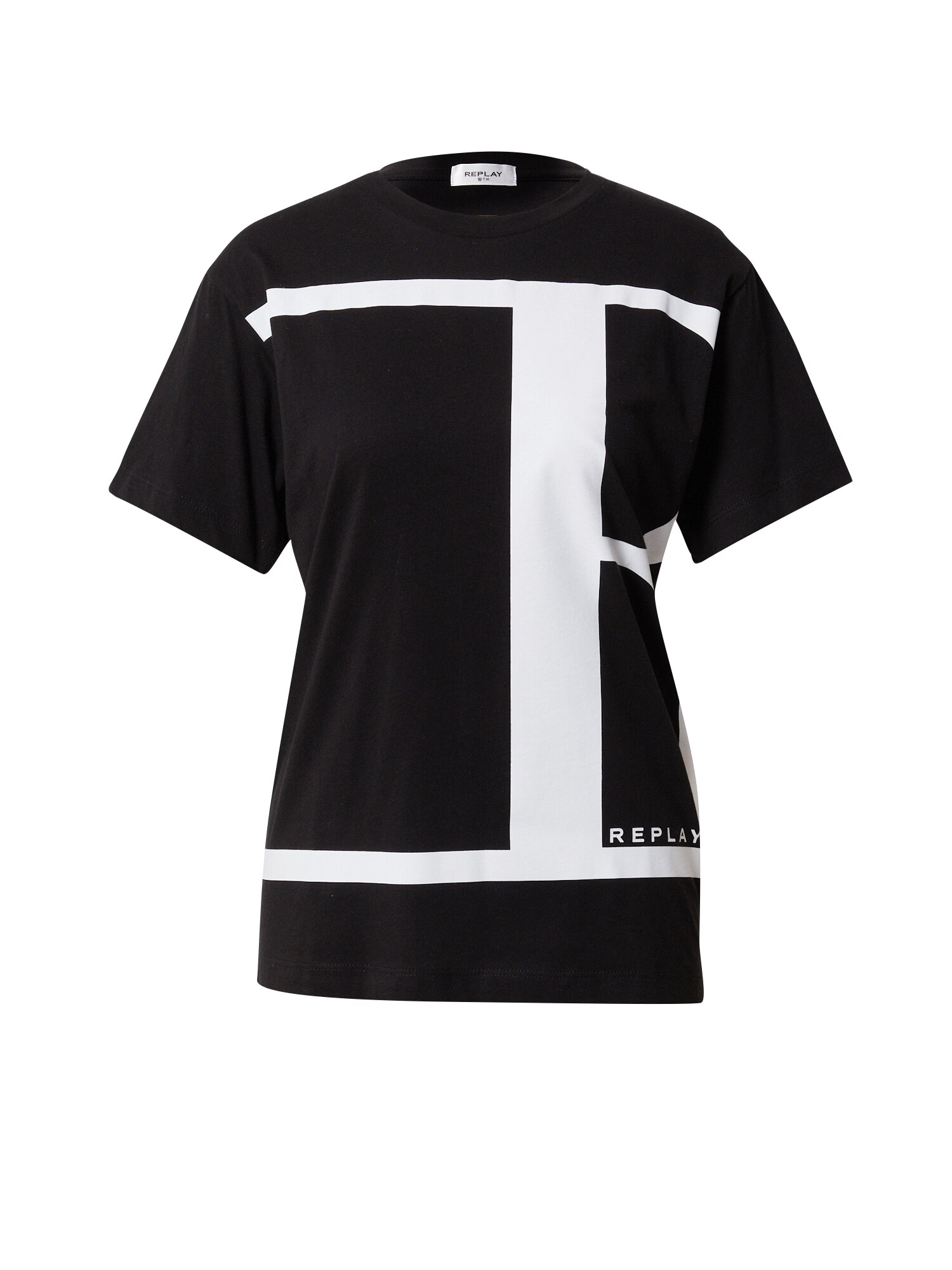 REPLAY Tricou negru / alb - Pled.ro