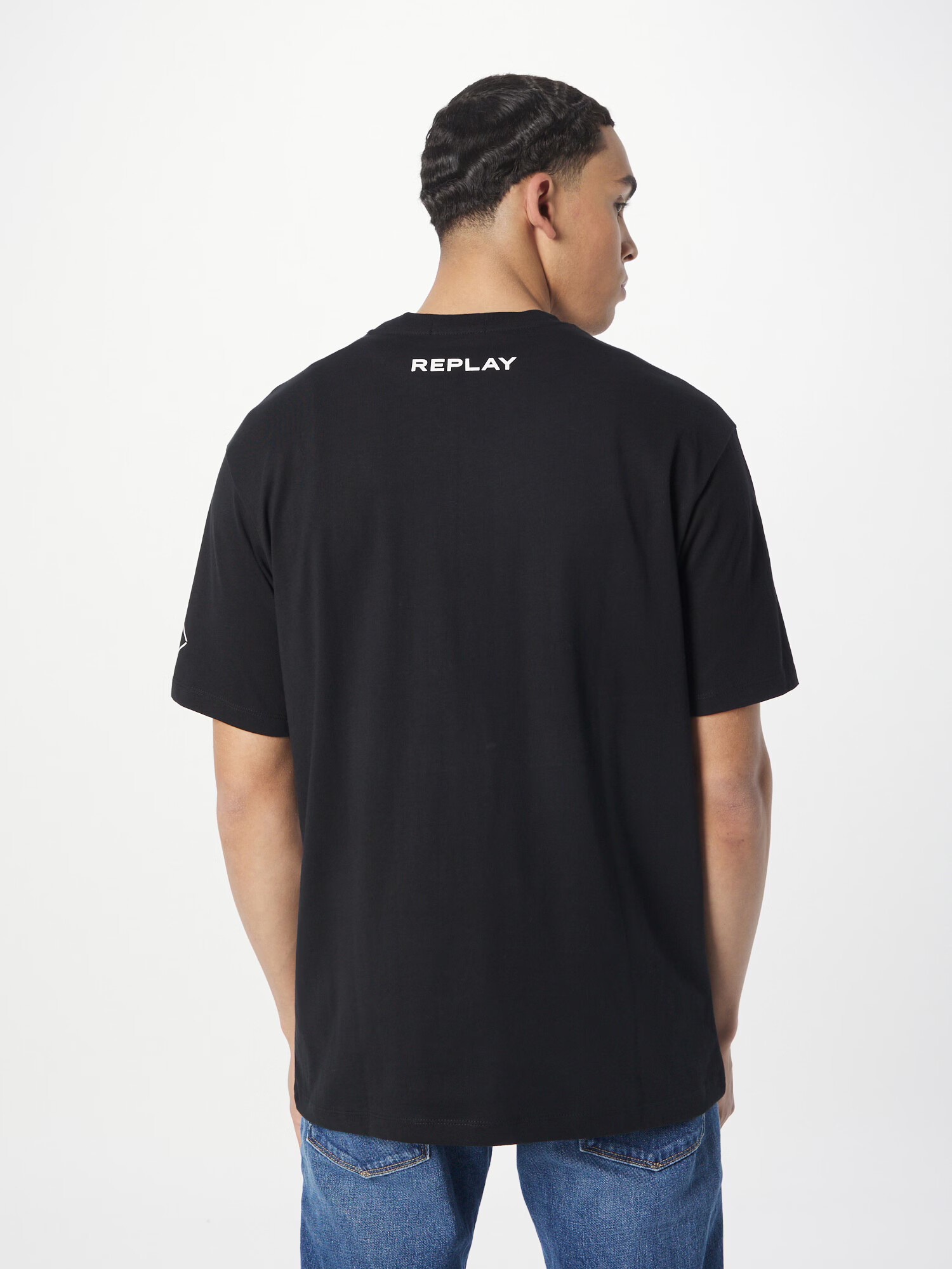 REPLAY Tricou negru / alb - Pled.ro