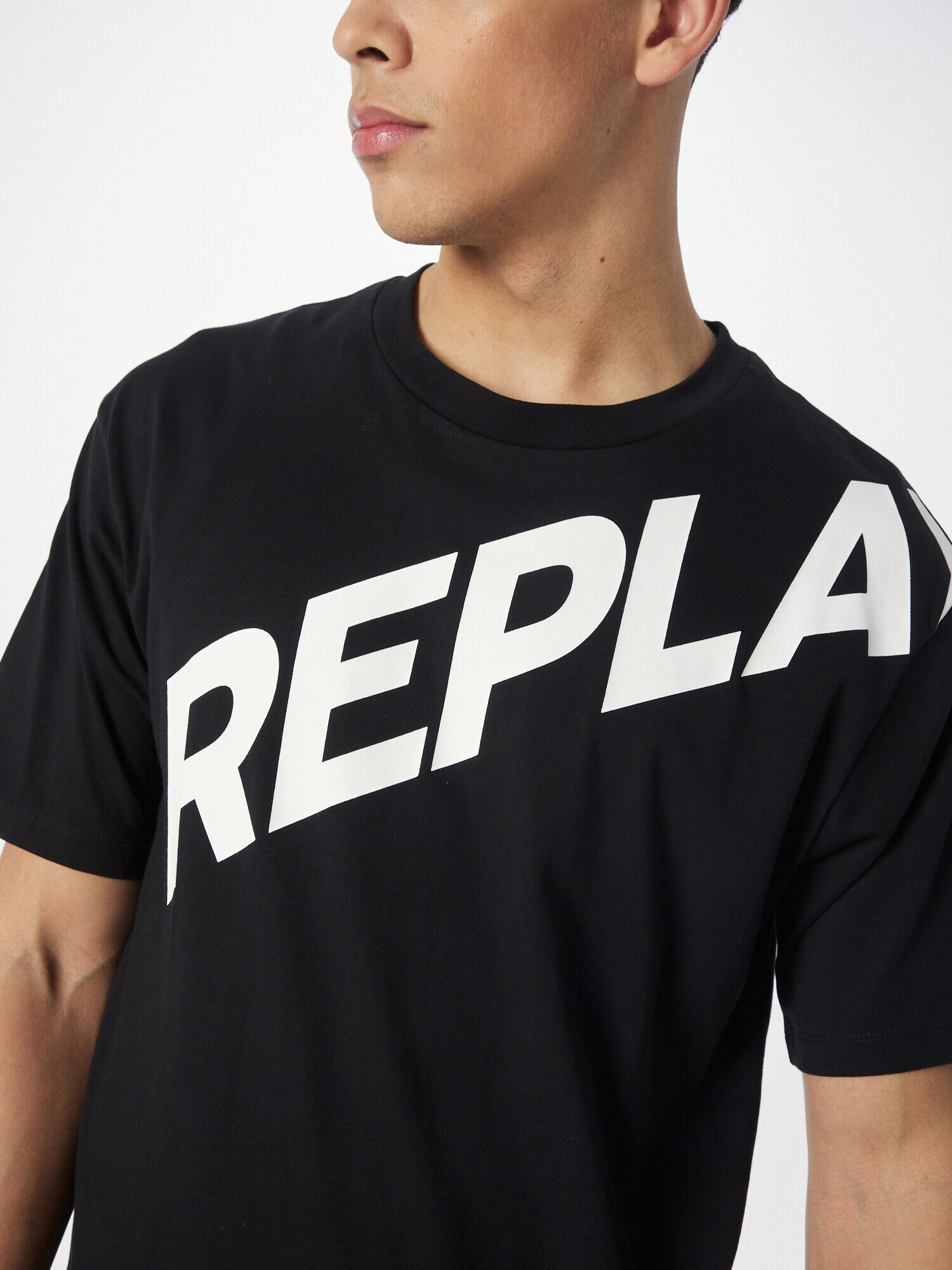 REPLAY Tricou negru / alb - Pled.ro