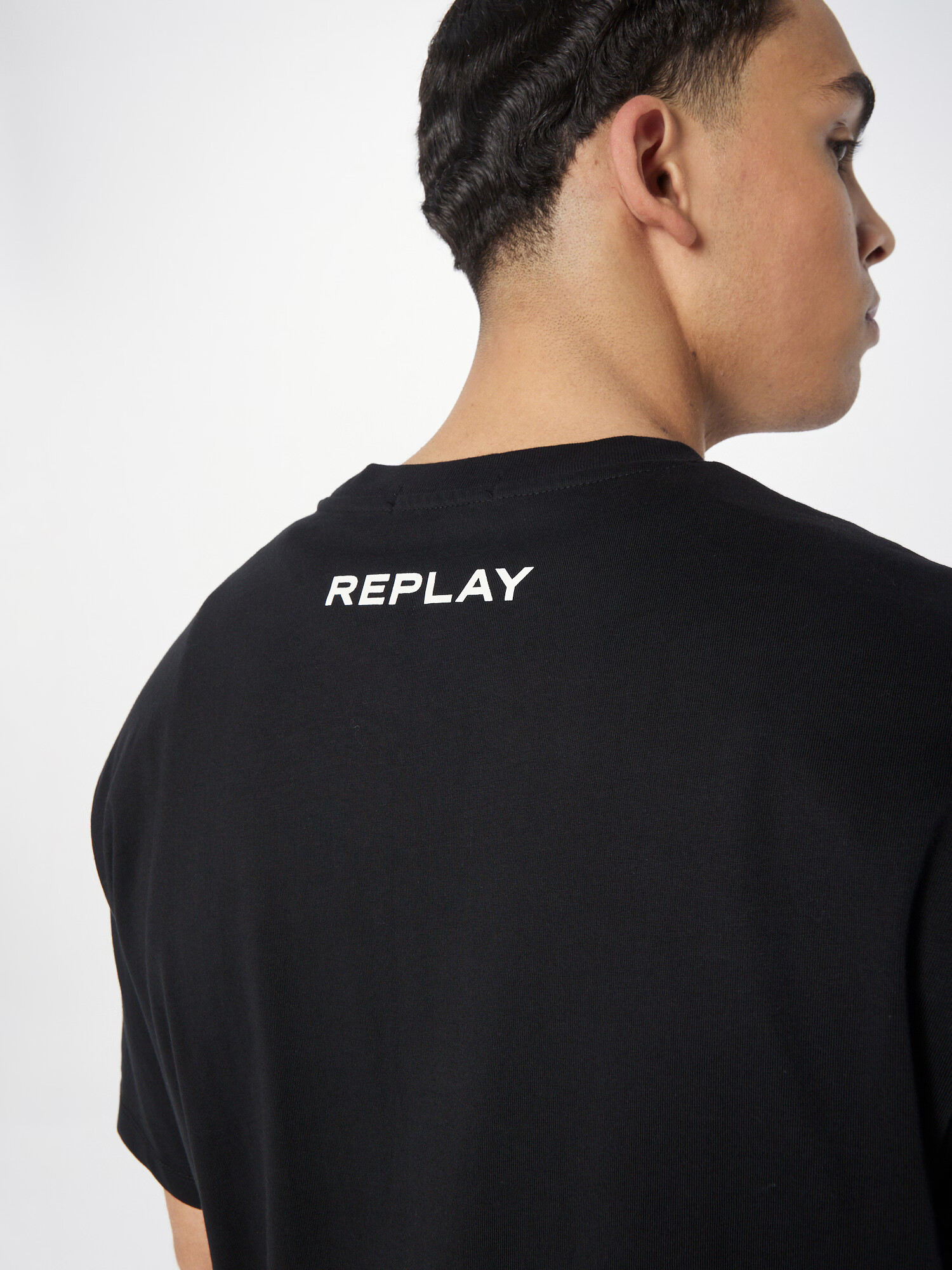 REPLAY Tricou negru / alb - Pled.ro