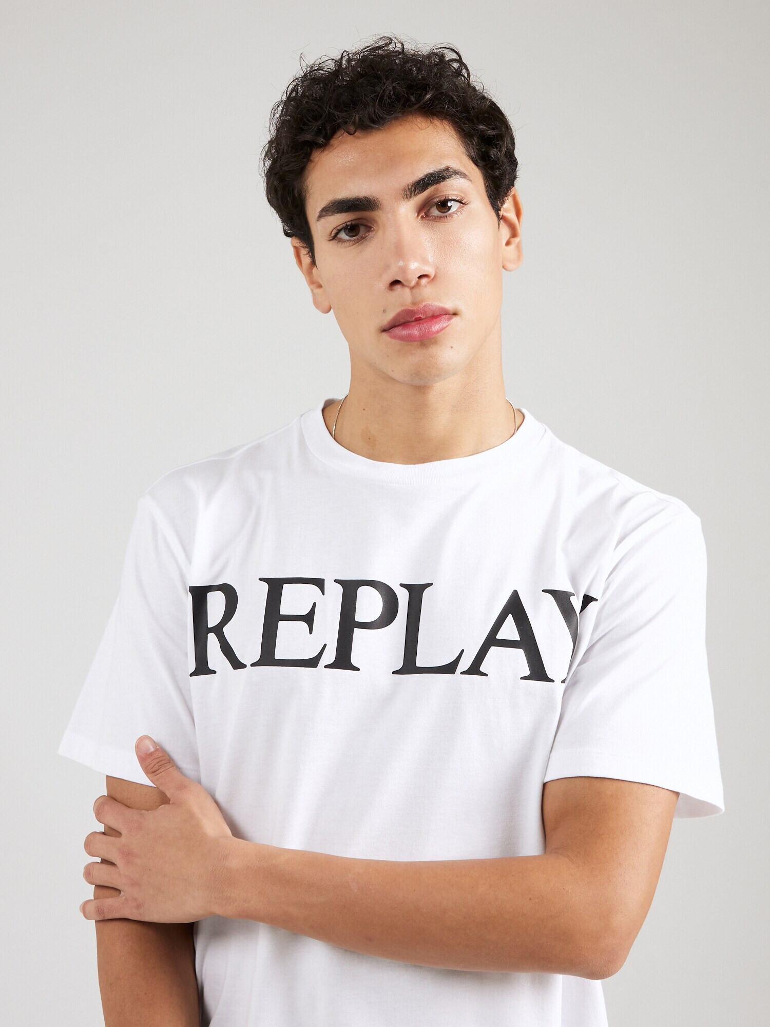 REPLAY Tricou negru / alb - Pled.ro