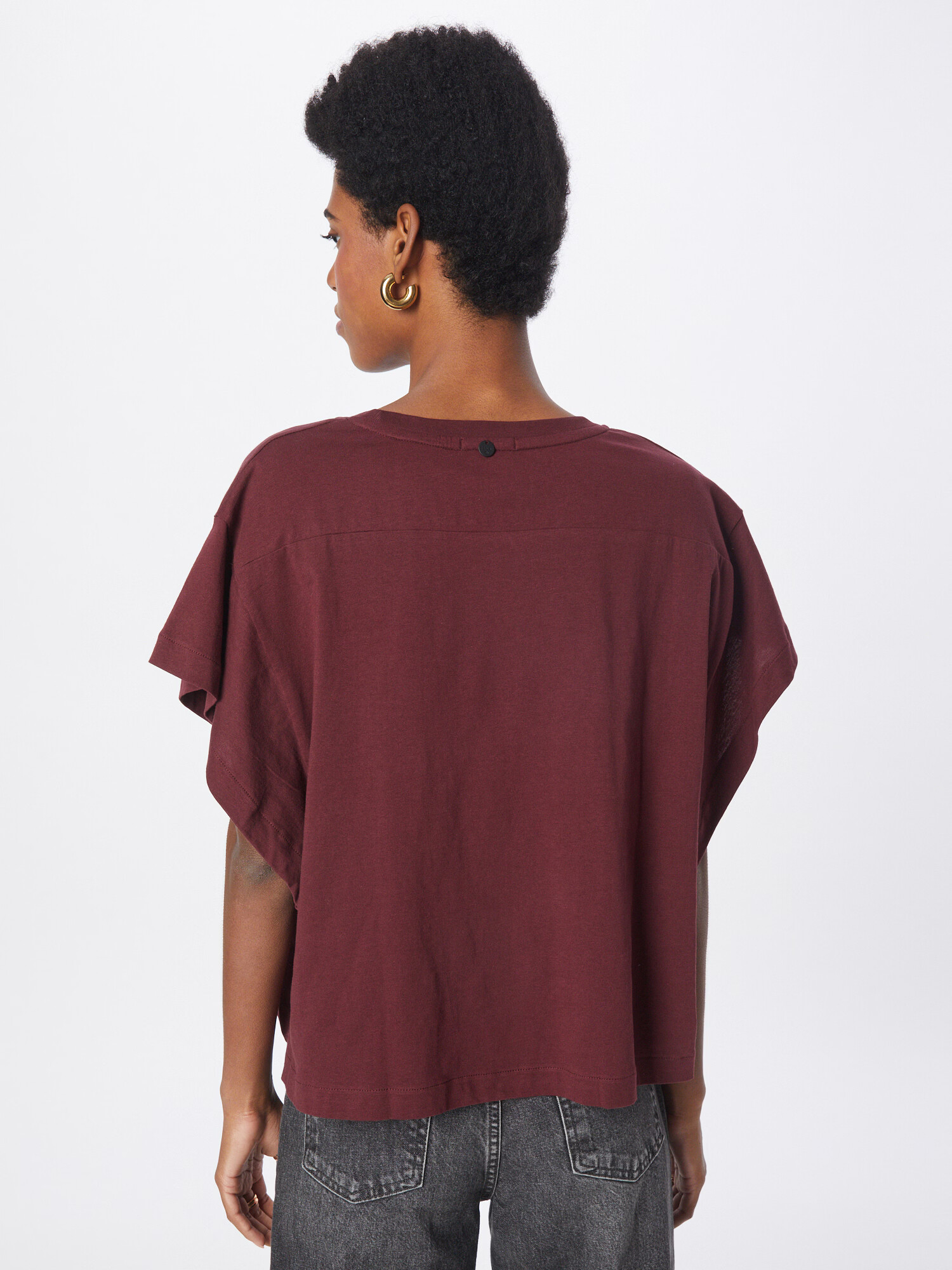 REPLAY Tricou roșu burgundy / negru - Pled.ro