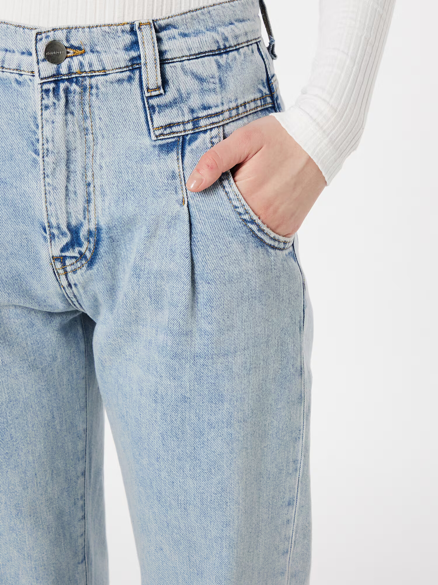 Rich & Royal Pantaloni cu cute albastru denim - Pled.ro