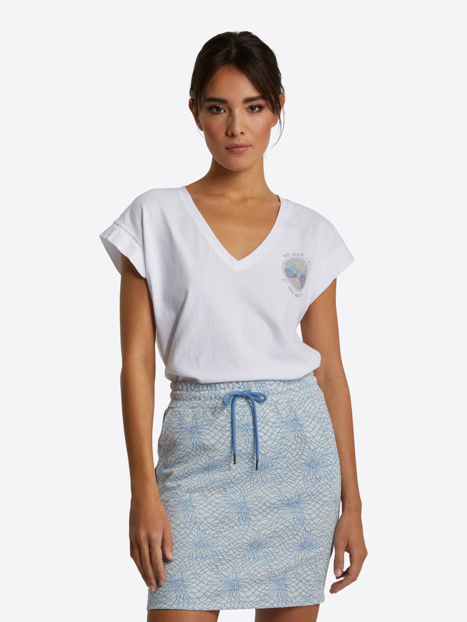 Rich & Royal Tricou albastru aqua / auriu / lila / alb - Pled.ro