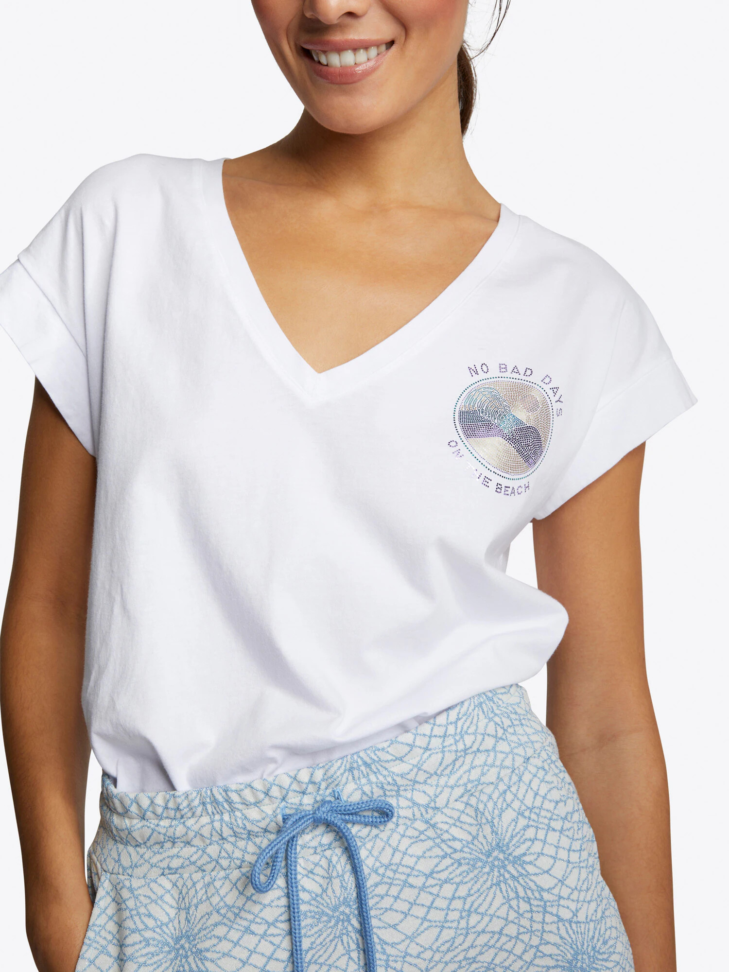 Rich & Royal Tricou albastru aqua / auriu / lila / alb - Pled.ro