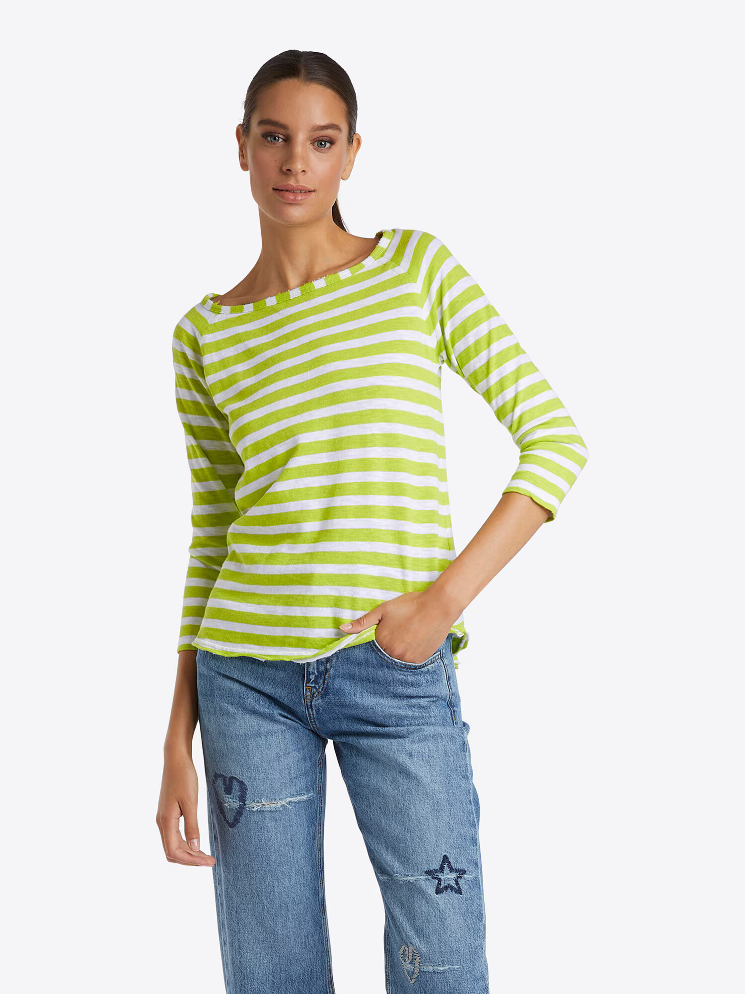 Rich & Royal Tricou verde neon / alb - Pled.ro