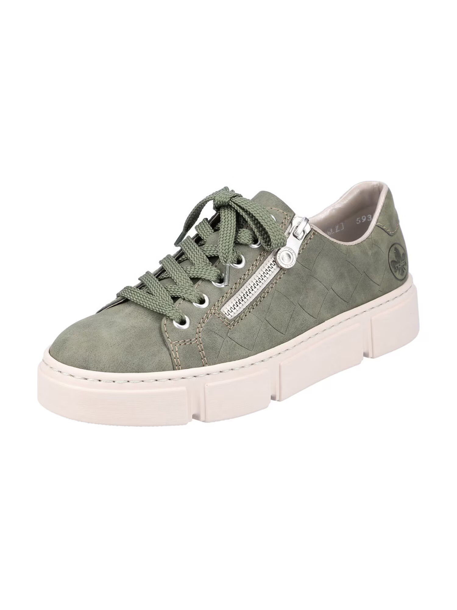 RIEKER Sneaker low verde jad / argintiu / alb - Pled.ro