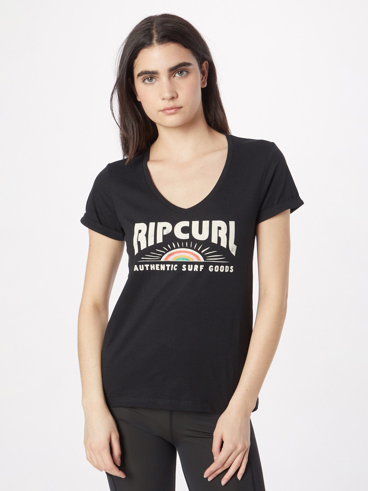 RIP CURL Tricou funcțional 'DAYBREAK' galben / portocaliu / negru / alb - Pled.ro