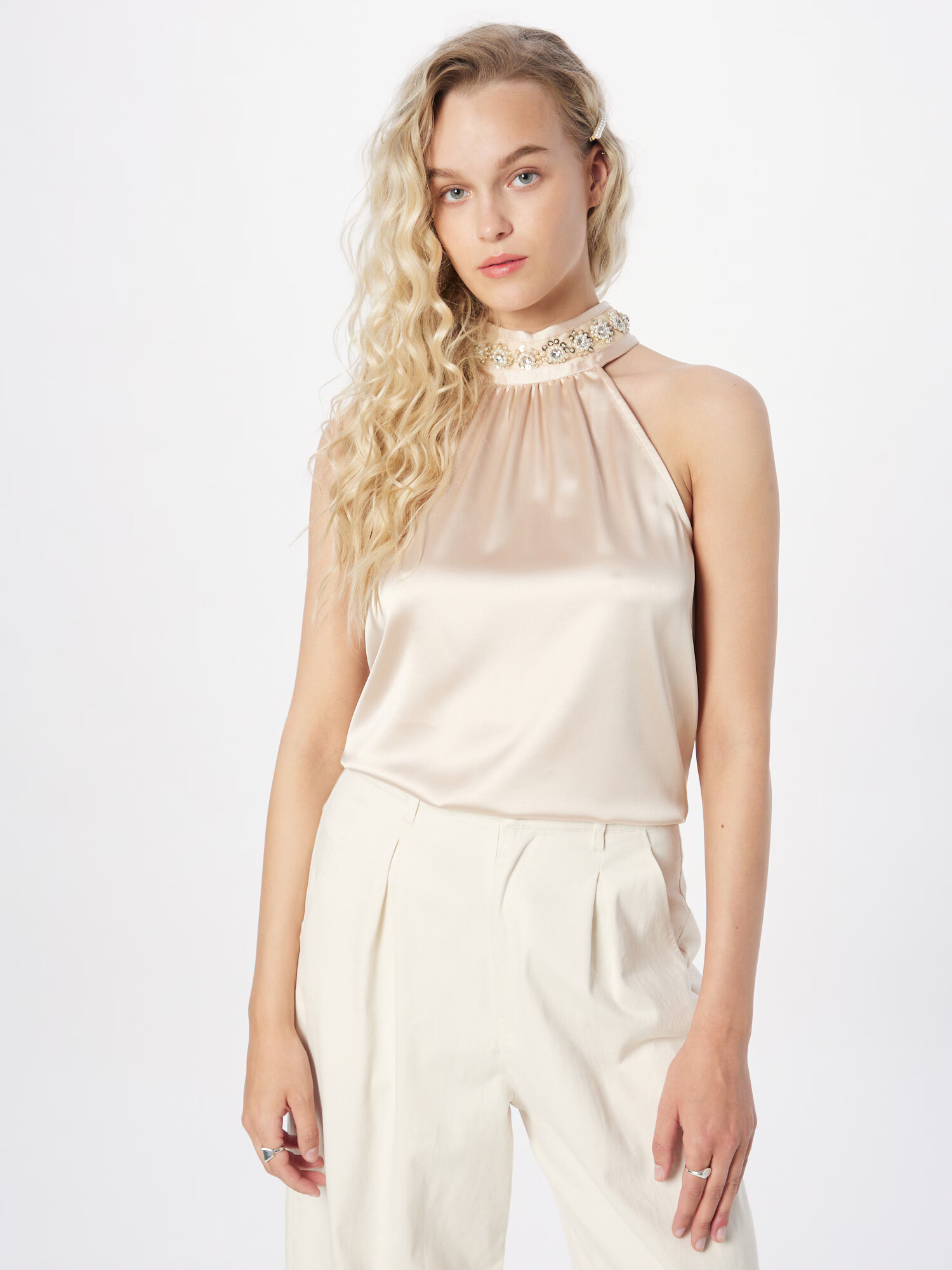 River Island Bluză bej / auriu / transparent / alb perlat - Pled.ro