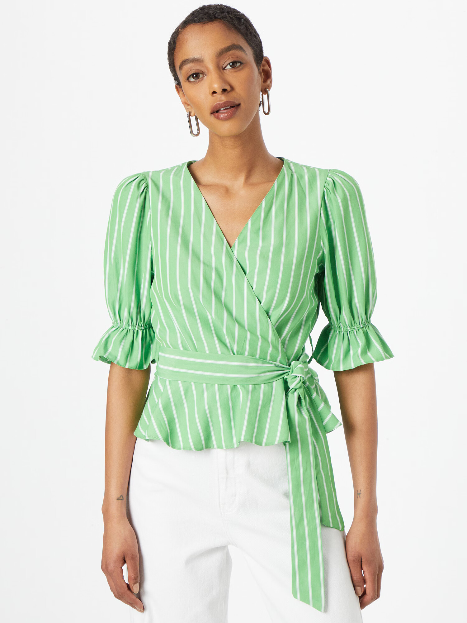 River Island Bluză verde / alb - Pled.ro