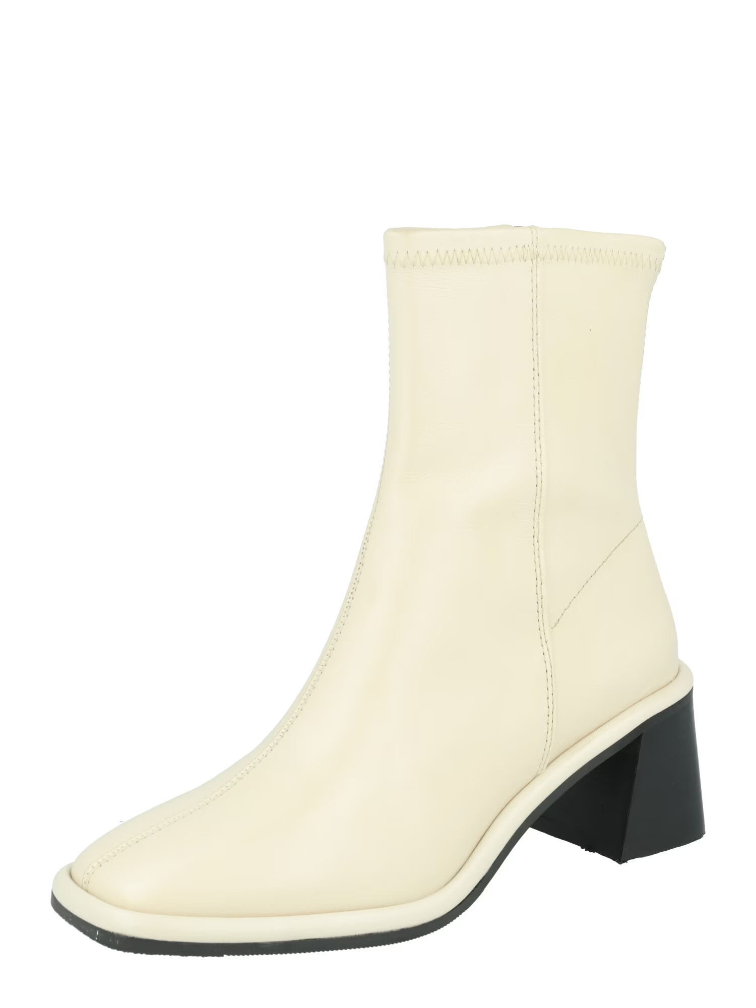 River Island Botine 'BLOCK HEEL ZIP SOCK BOOT' crem - Pled.ro