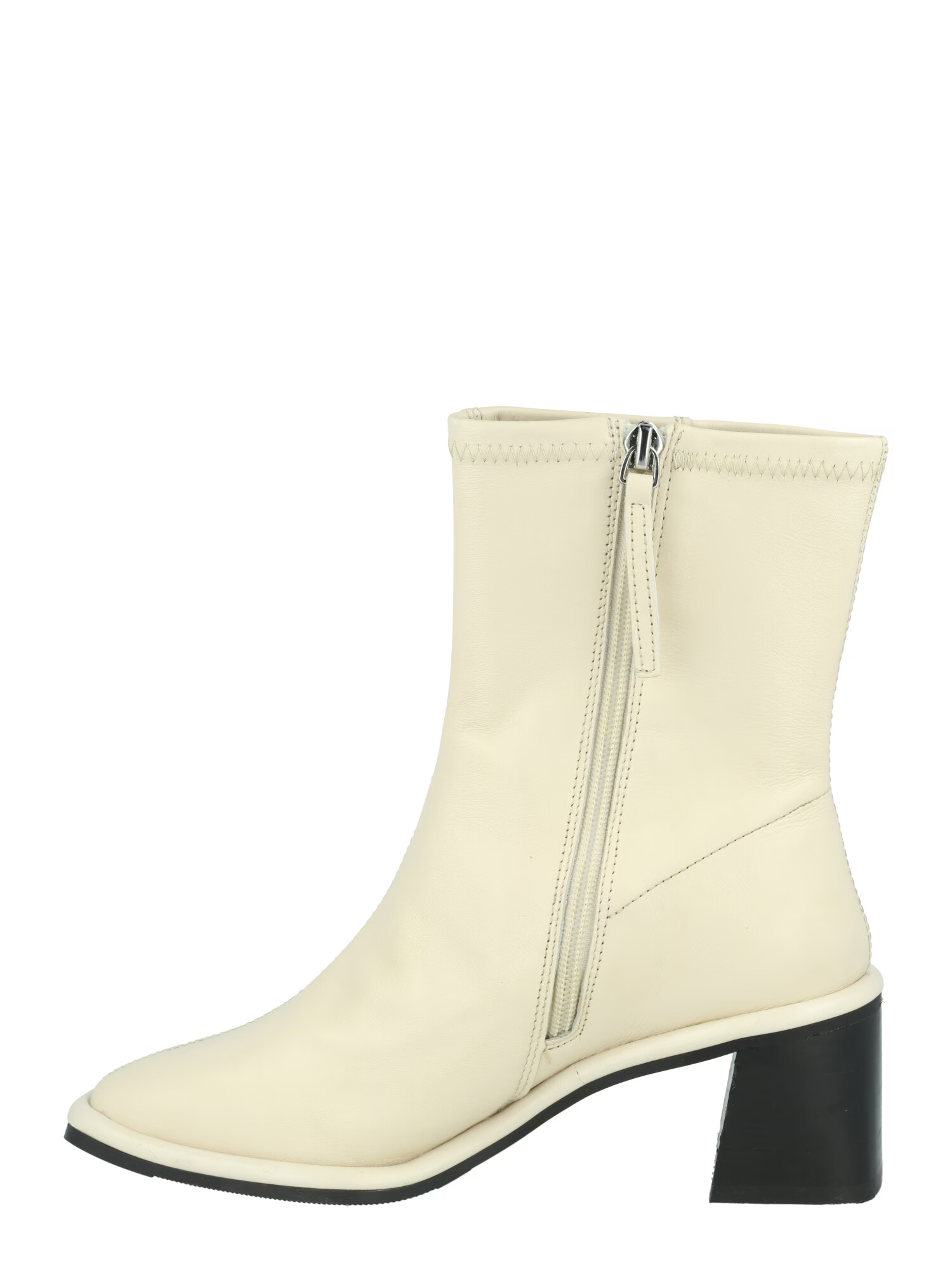 River Island Botine 'BLOCK HEEL ZIP SOCK BOOT' crem - Pled.ro