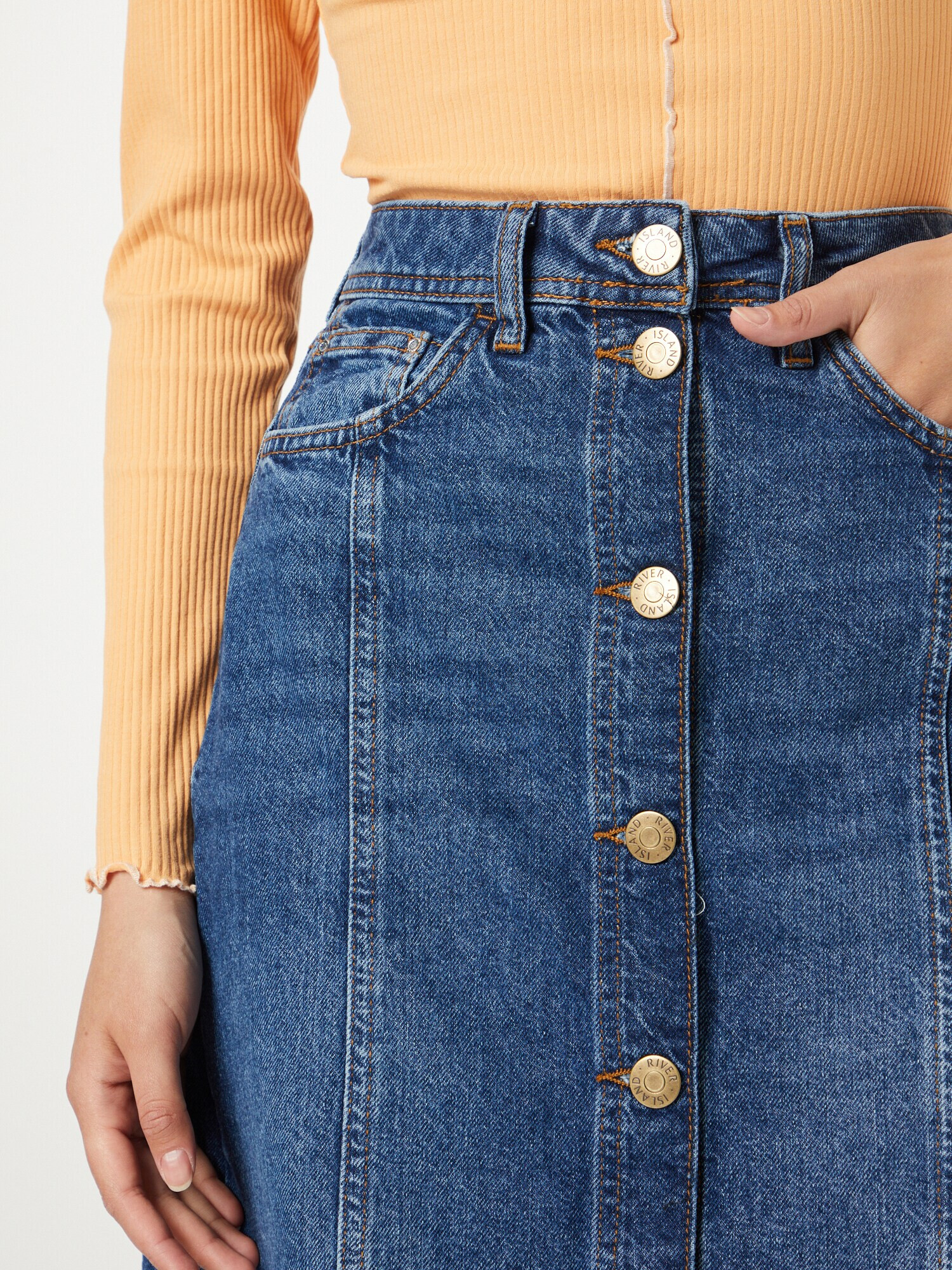 River Island Fustă albastru denim - Pled.ro