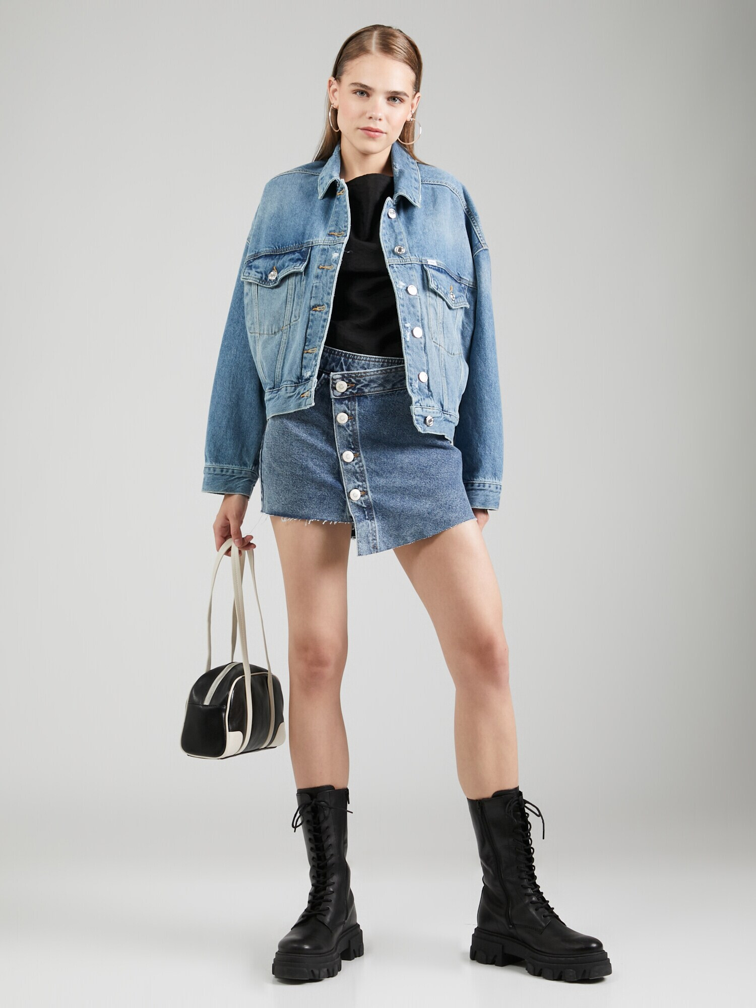 River Island Fustă albastru denim - Pled.ro