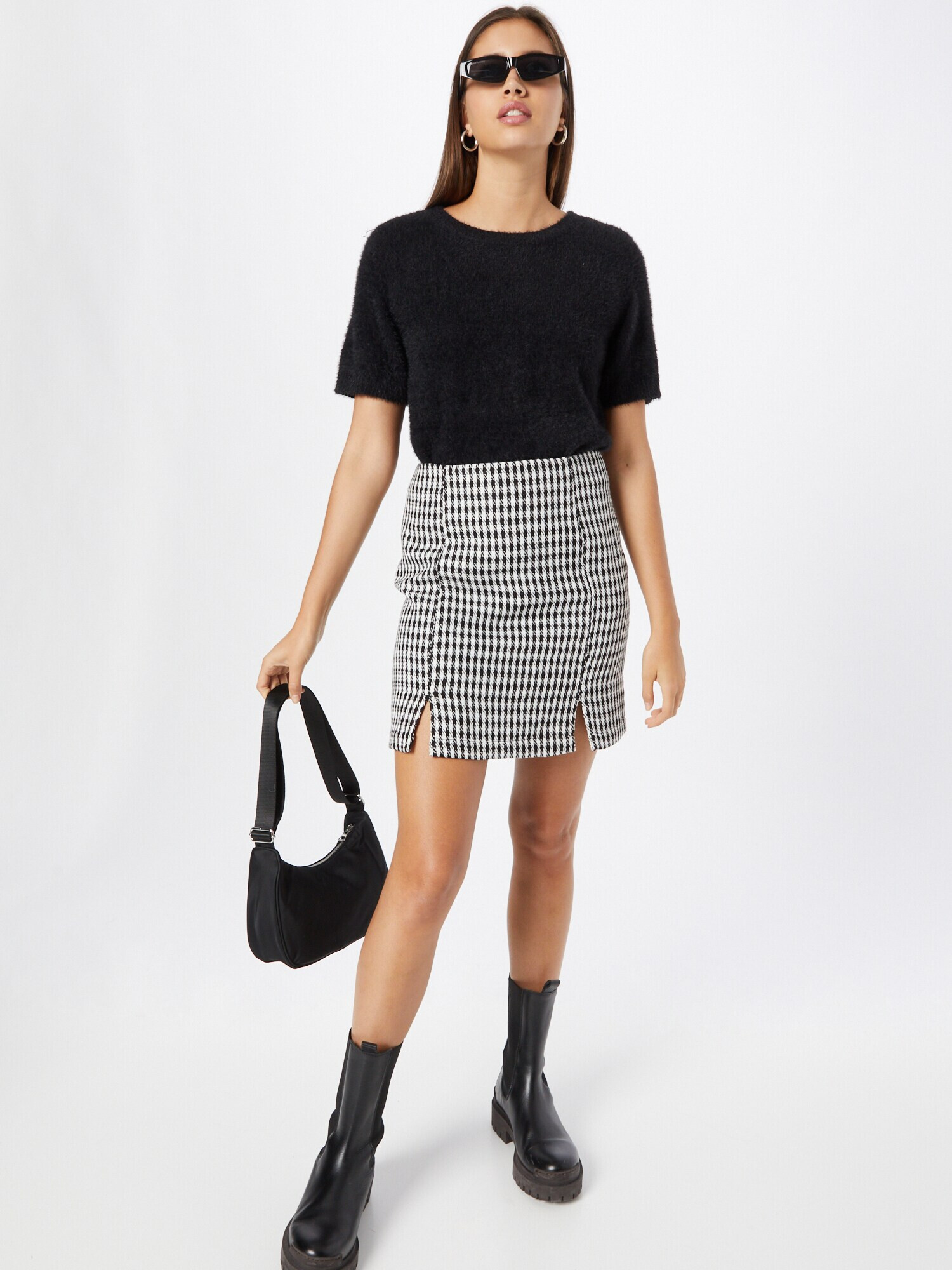 River Island Fustă negru / alb - Pled.ro