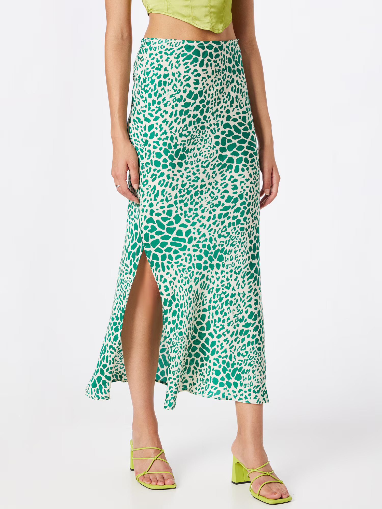 River Island Fustă verde jad / alb - Pled.ro