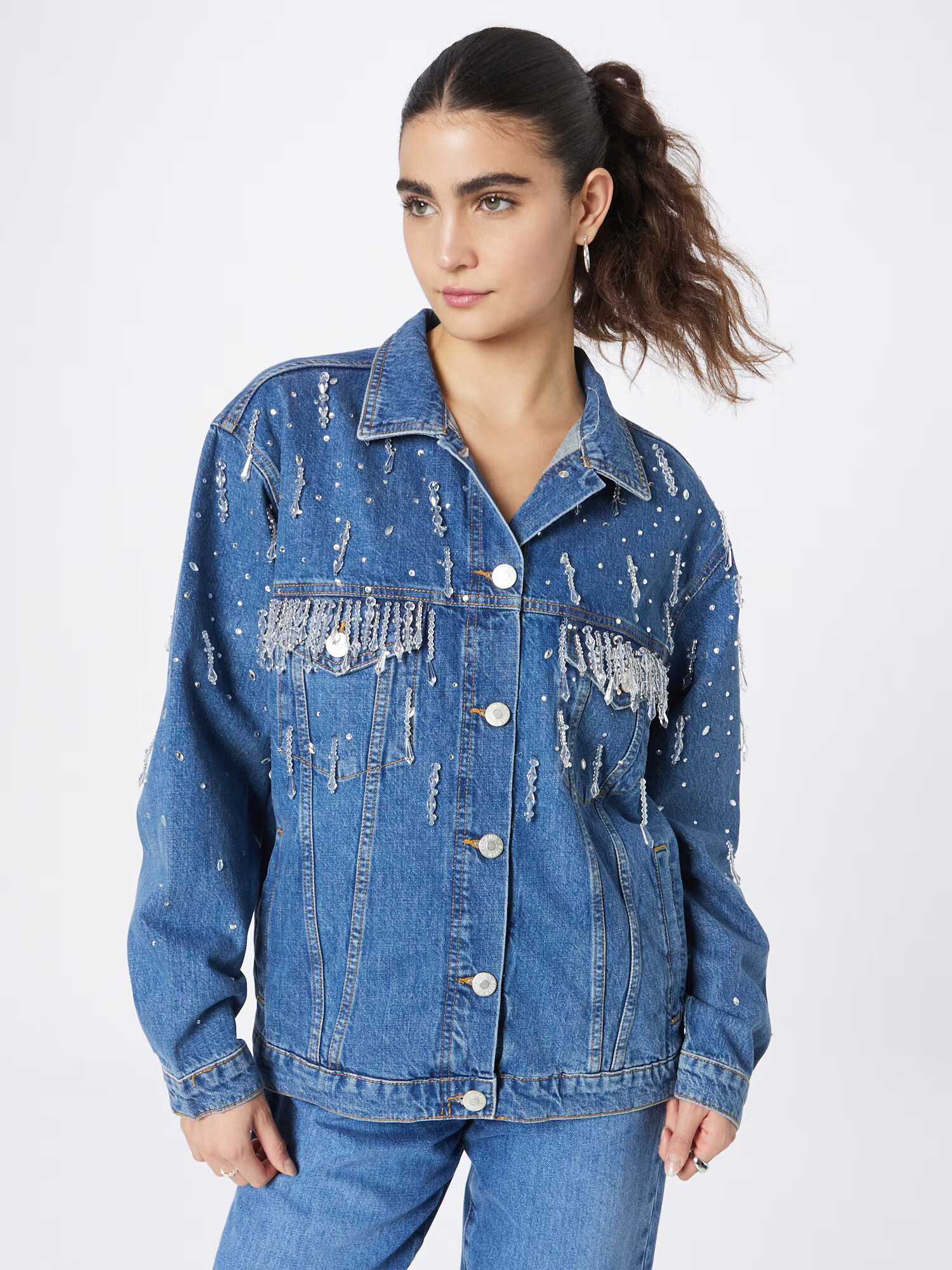 River Island Geacă de primăvară-toamnă albastru denim - Pled.ro