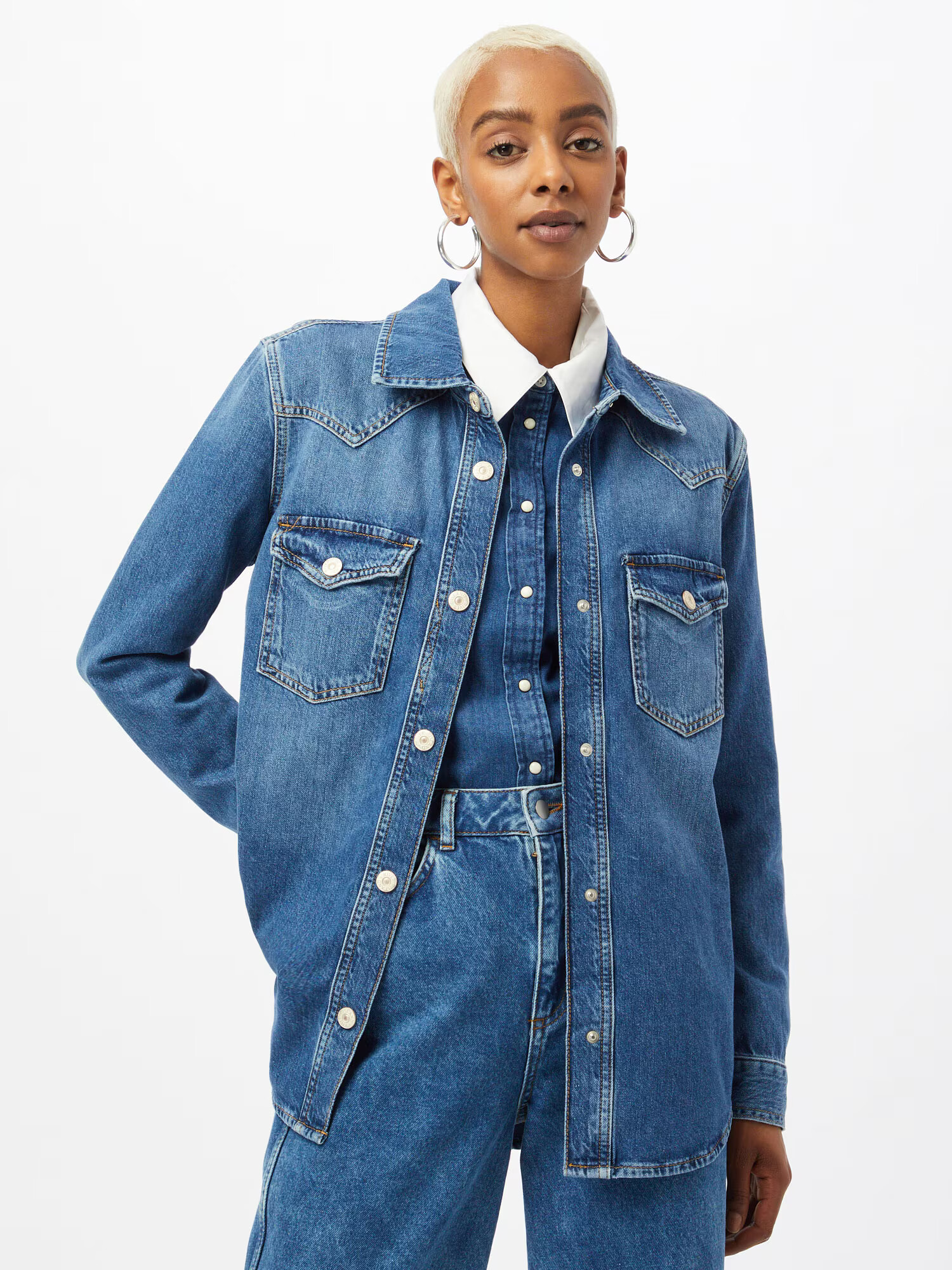 River Island Geacă de primăvară-toamnă albastru denim - Pled.ro