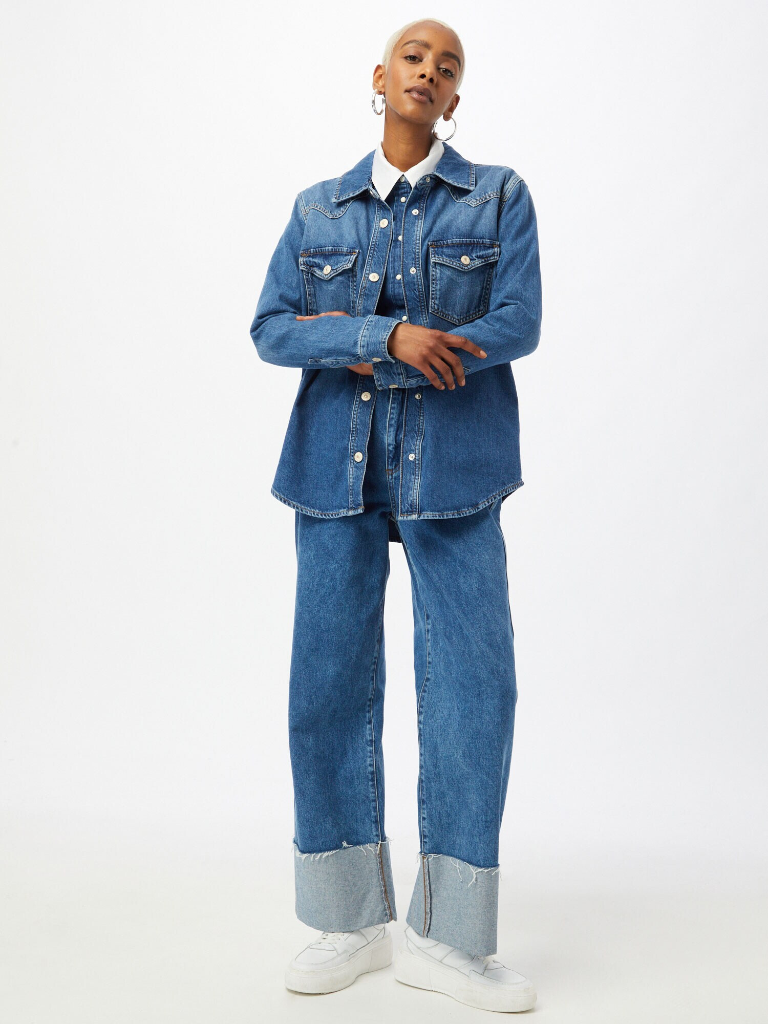 River Island Geacă de primăvară-toamnă albastru denim - Pled.ro