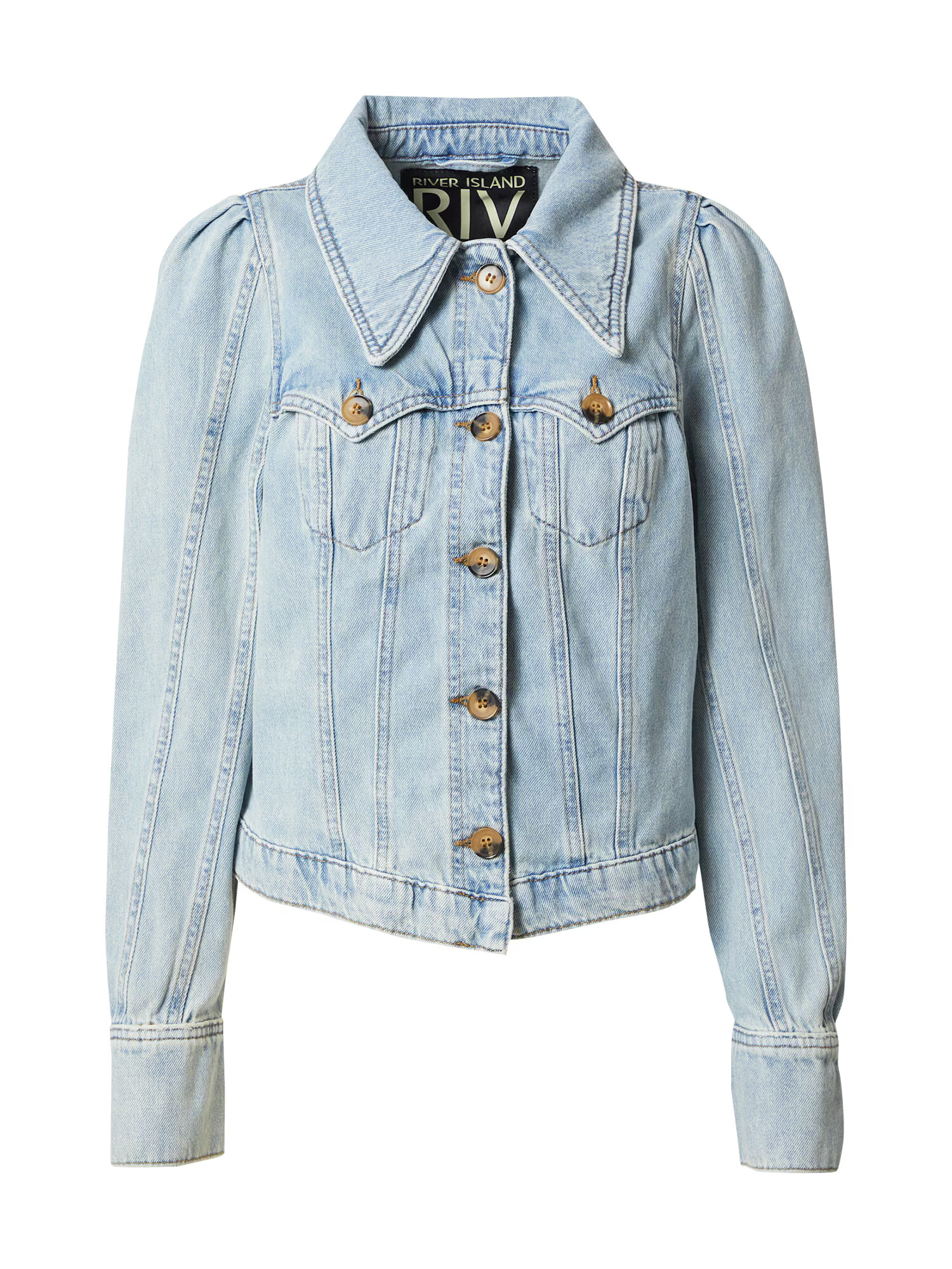 River Island Geacă de primăvară-toamnă 'WESTERN' albastru denim - Pled.ro