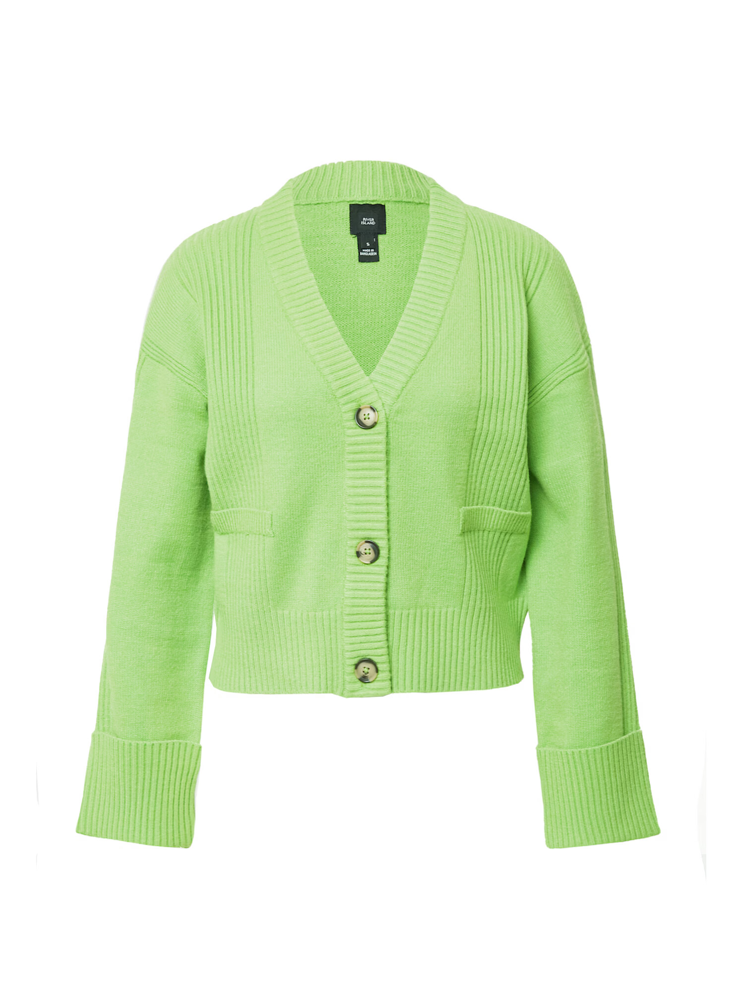 River Island Geacă tricotată verde limetă - Pled.ro