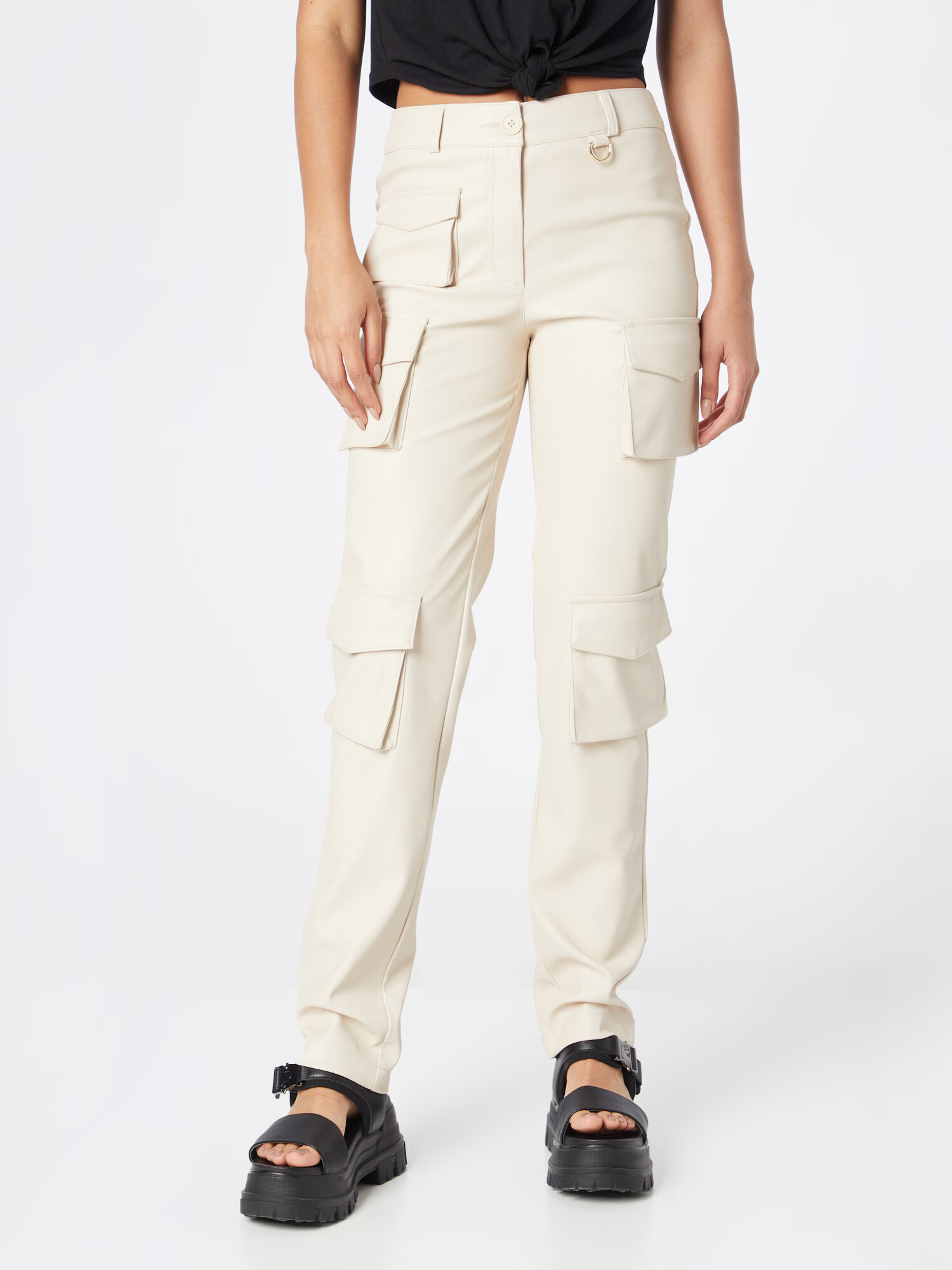 River Island Pantaloni cu buzunare gri deschis - Pled.ro