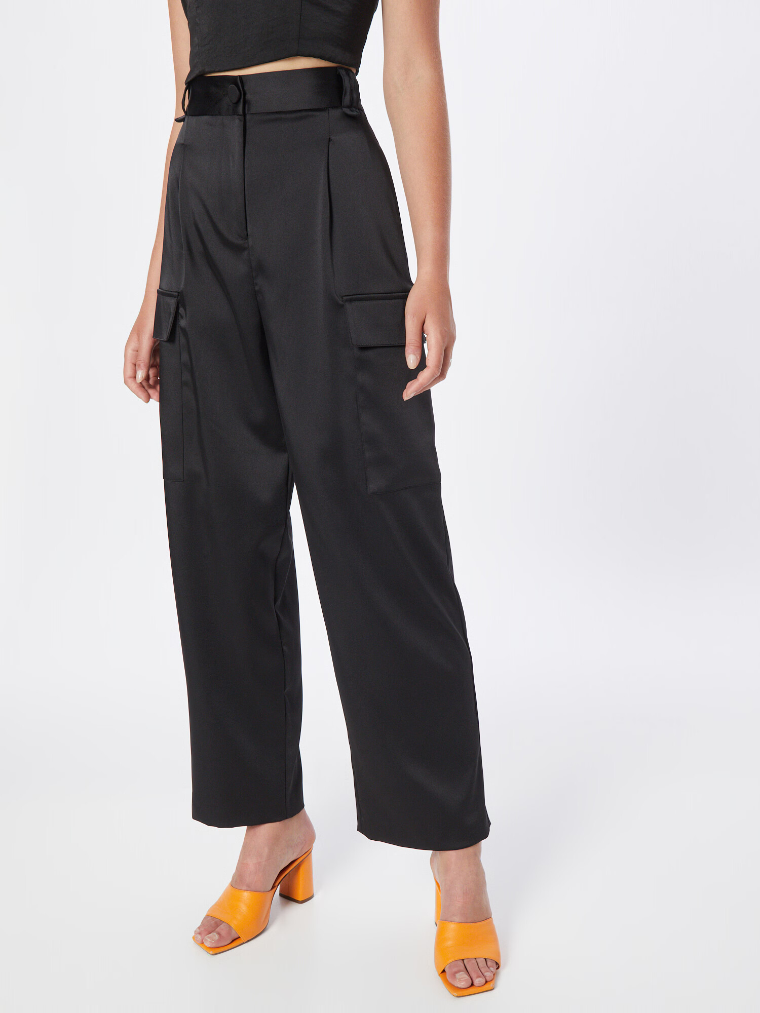 River Island Pantaloni cu buzunare negru - Pled.ro