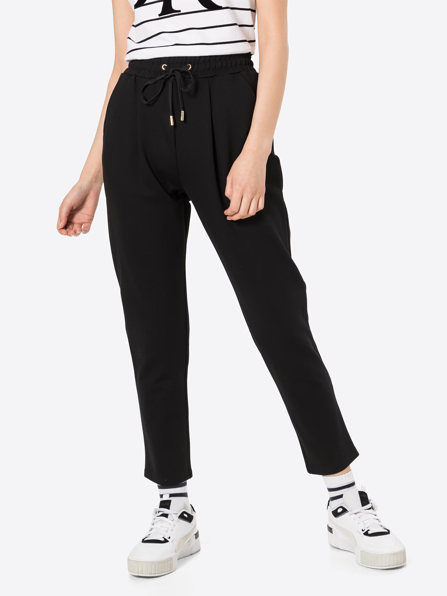 River Island Pantaloni cutați 'PONTE PLEAT' negru - Pled.ro