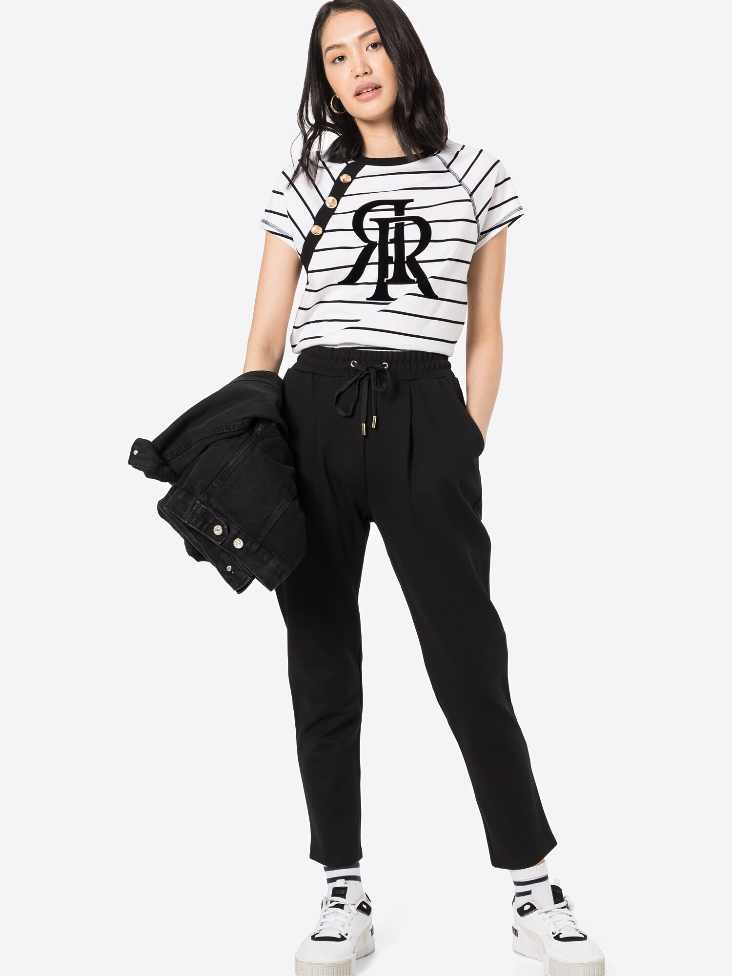 River Island Pantaloni cutați 'PONTE PLEAT' negru - Pled.ro