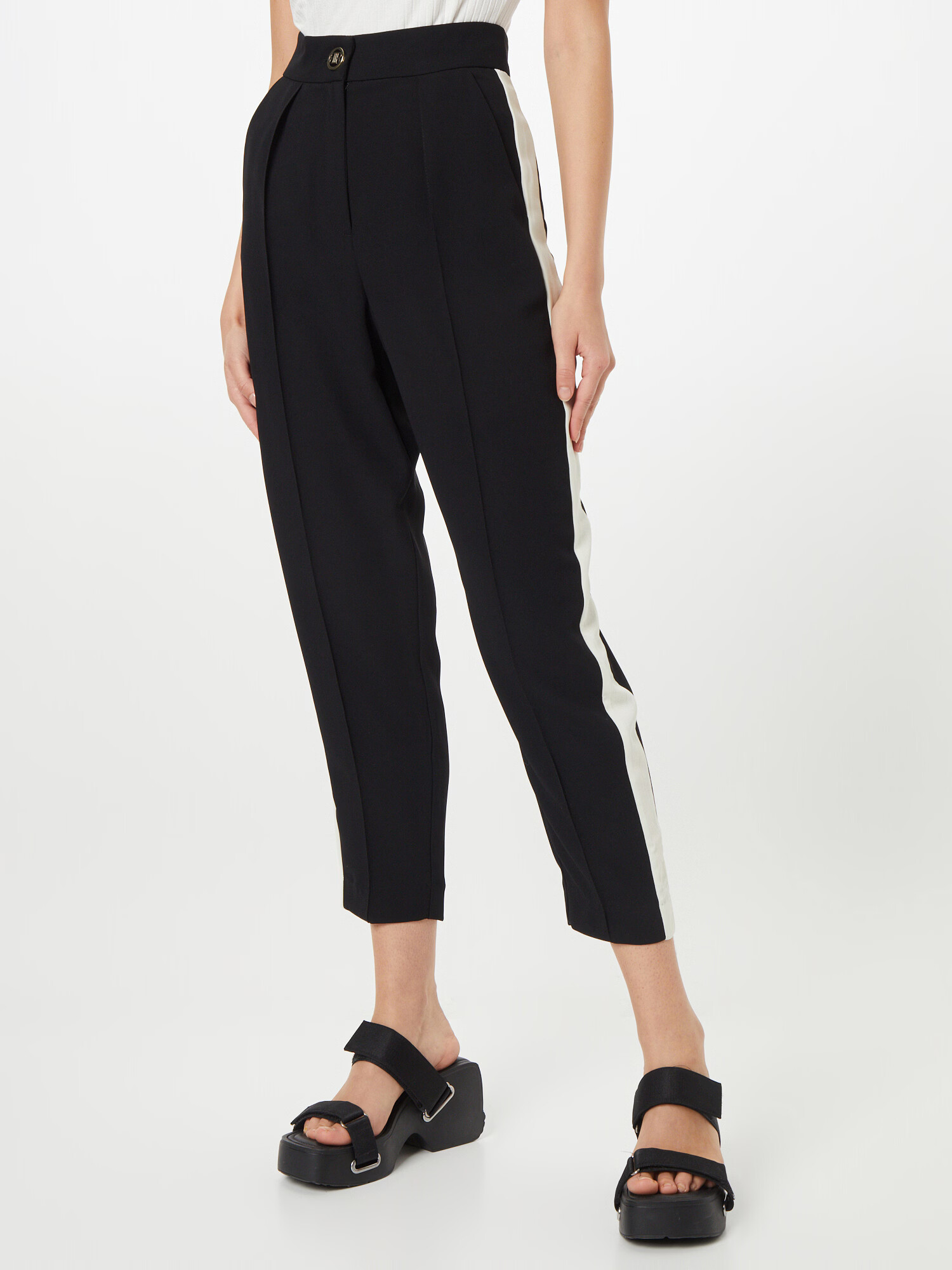 River Island Pantaloni negru / alb - Pled.ro